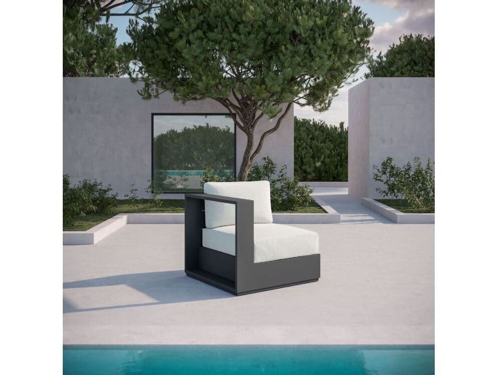 Azzurro Living Sydney Aluminum Cushion Lounge Chair Right Arm