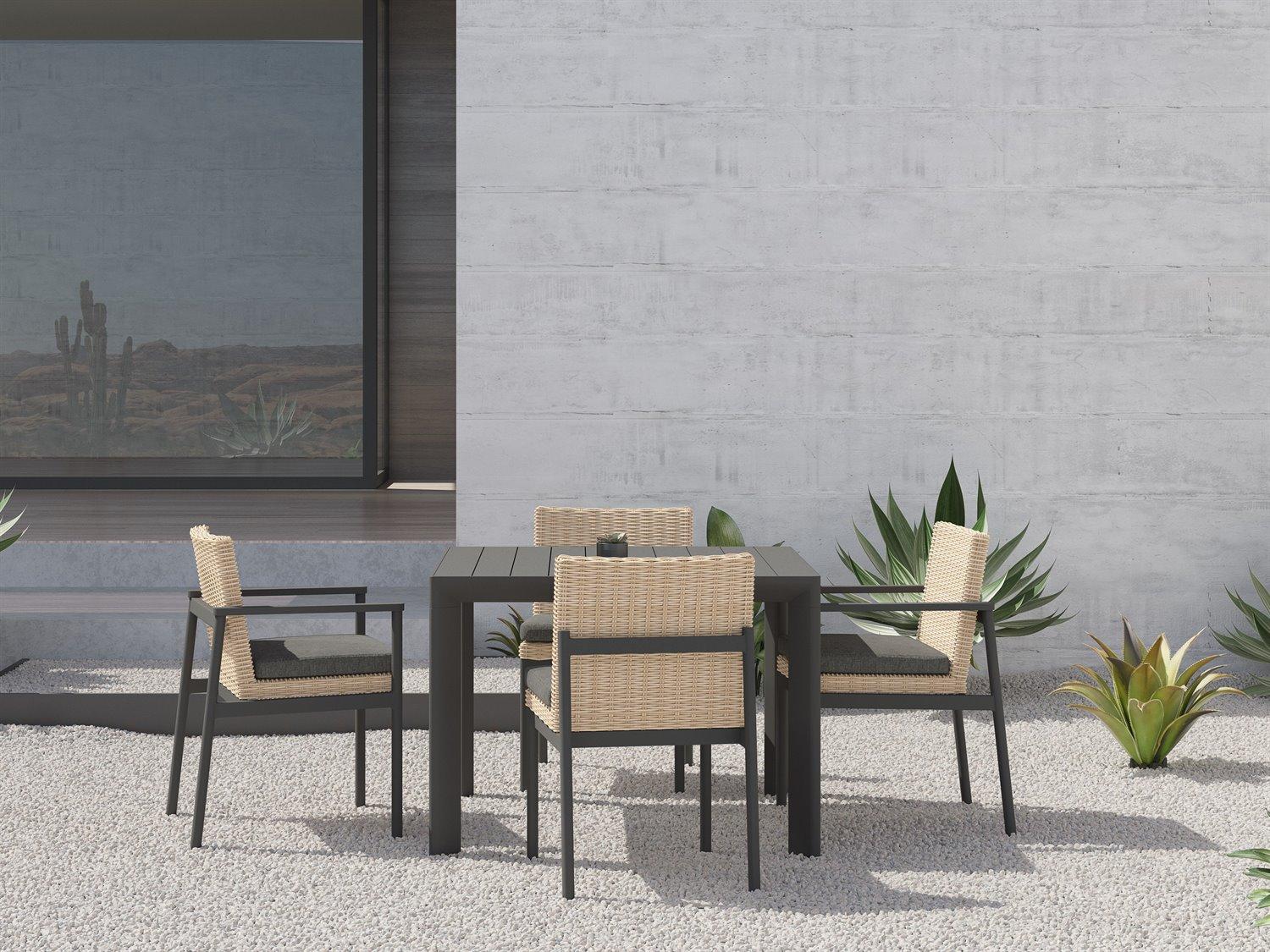 Azzurro Living Terra Natural All-Weather Wicker Outdoor Patio Dining Set