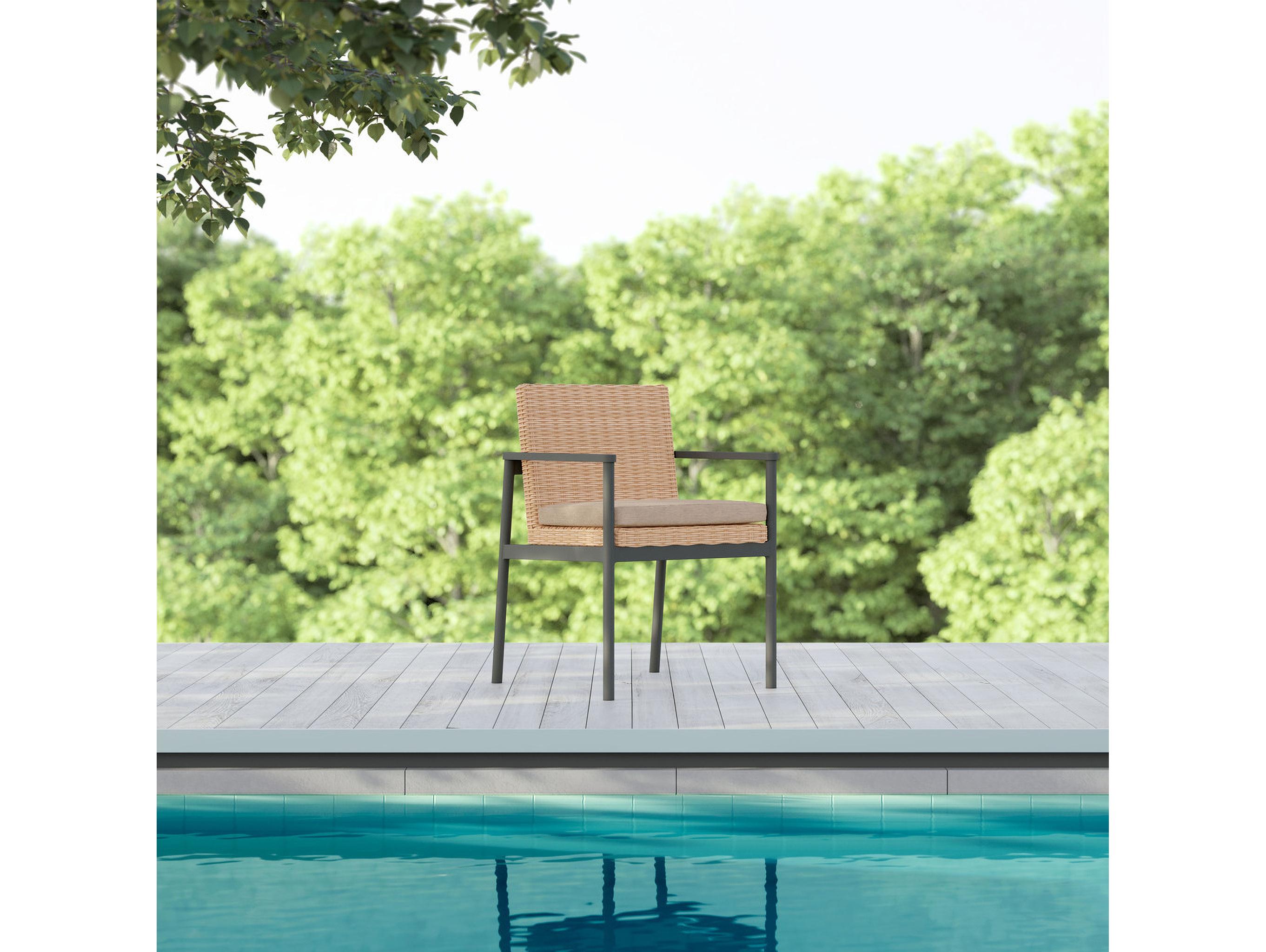 Azzurro Living Terra Aluminum Cushion Dining Chair Set of 2