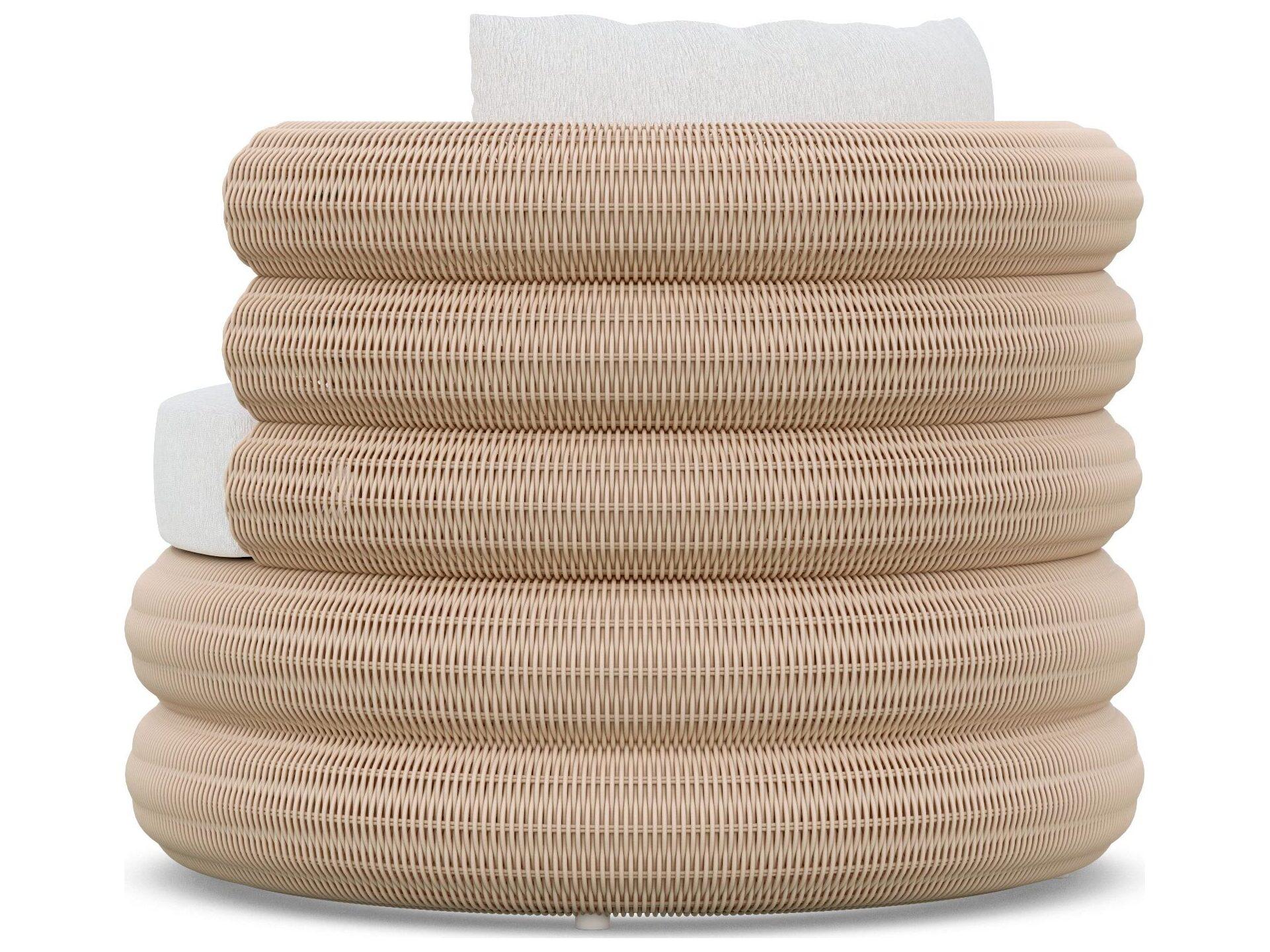 Azzurro Living Texoma Almond All-Weather Wicker Outdoor Lounge Chair with Cloud Cushion