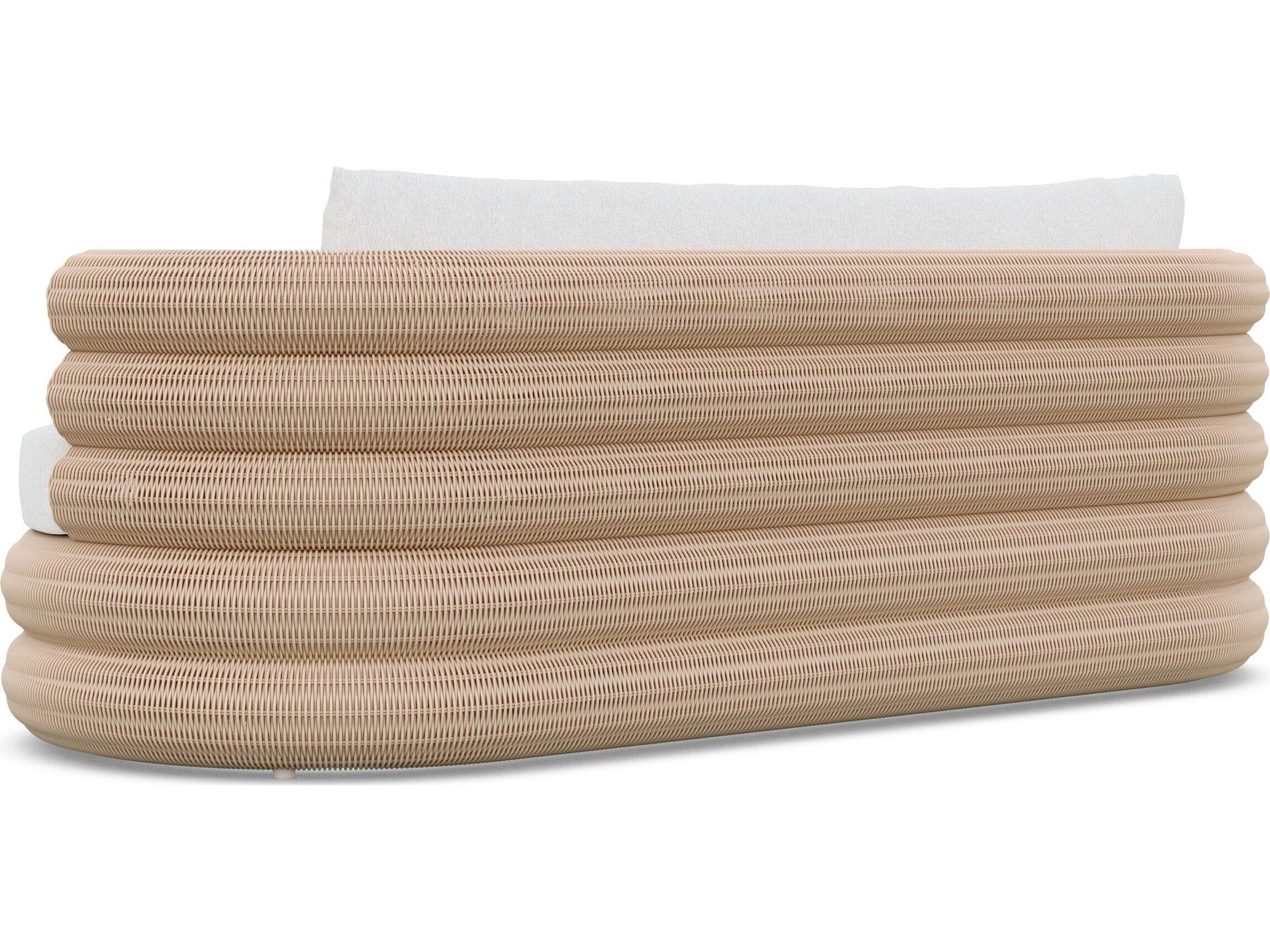 Azzurro Living Texoma Almond All-Weather Wicker Outdoor Sofa with Cloud Cushion