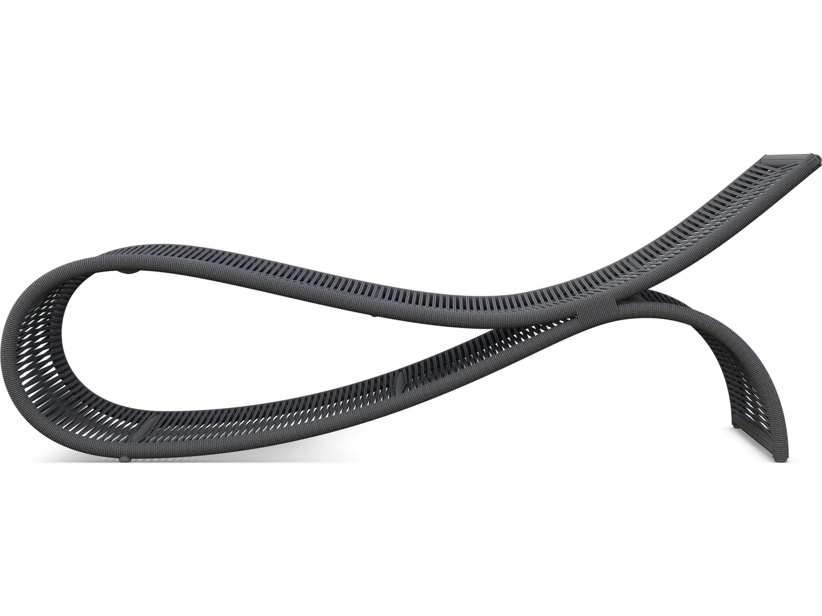 Azzurro Living Wave Ash All-Weather Rope Patio Chaise Lounge