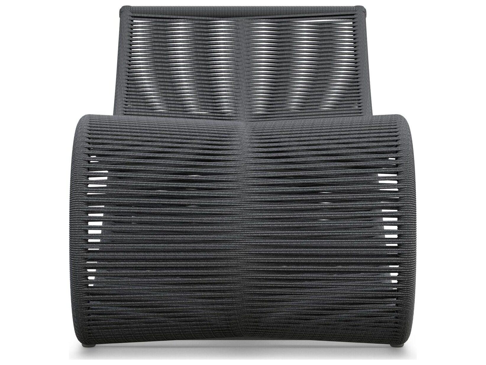 Azzurro Living Wave Ash All-Weather Rope Patio Chaise Lounge