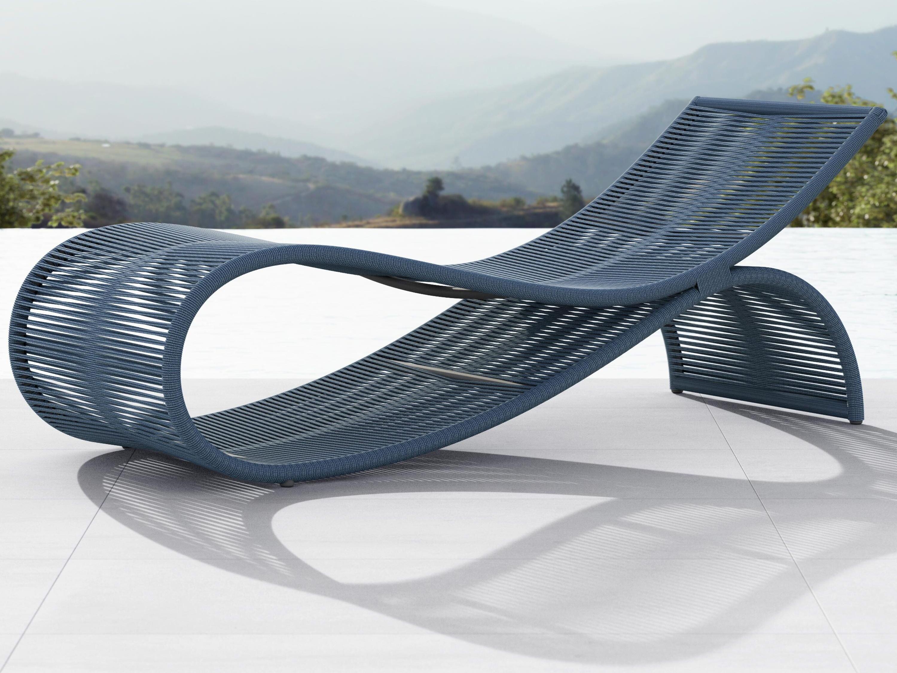 Azzurro Living Wave Deep Royal All-Weather Rope Outdoor Chaise Lounge