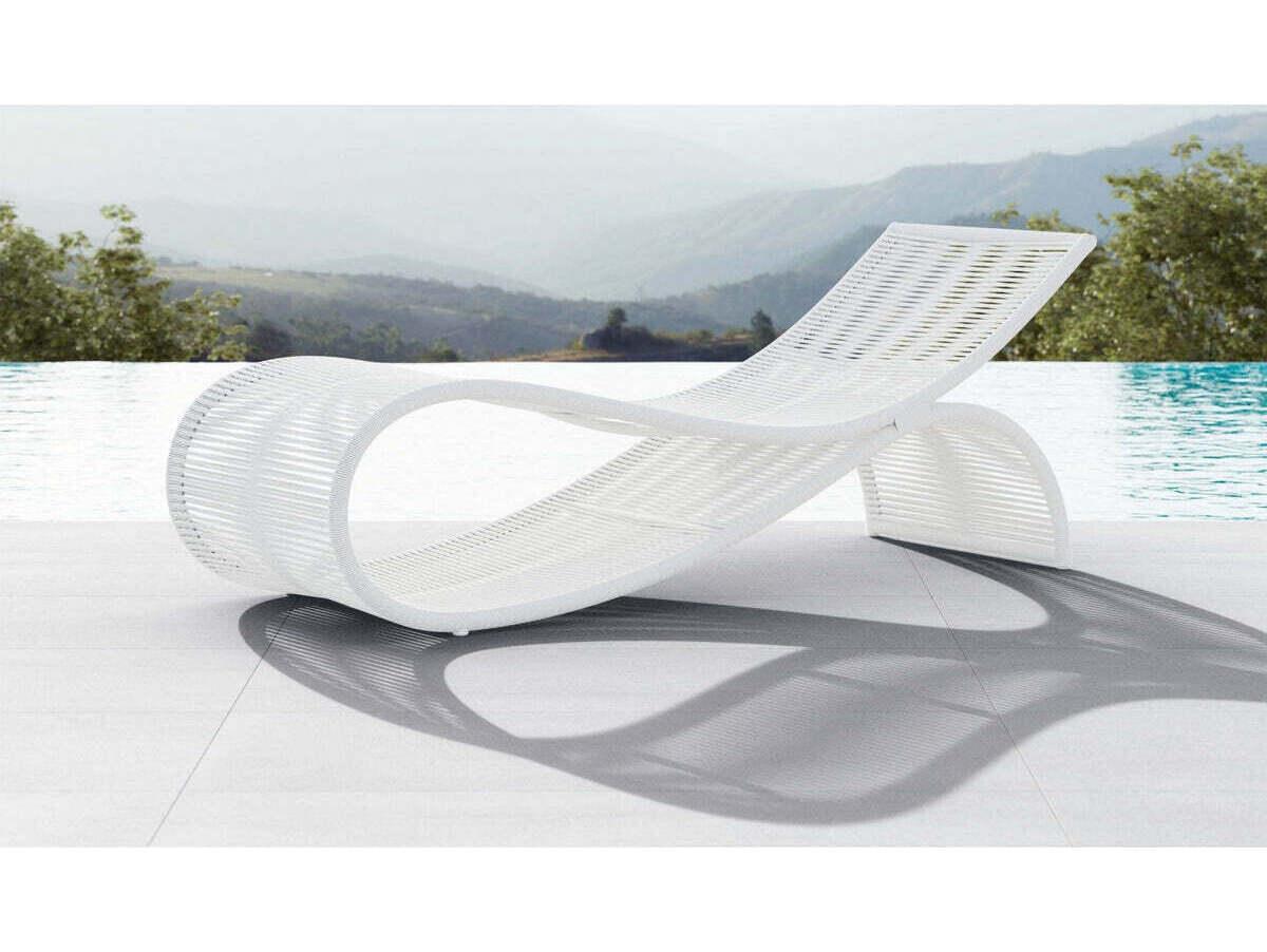 Azzurro Living Wave Aluminum Rope Chaise Lounge