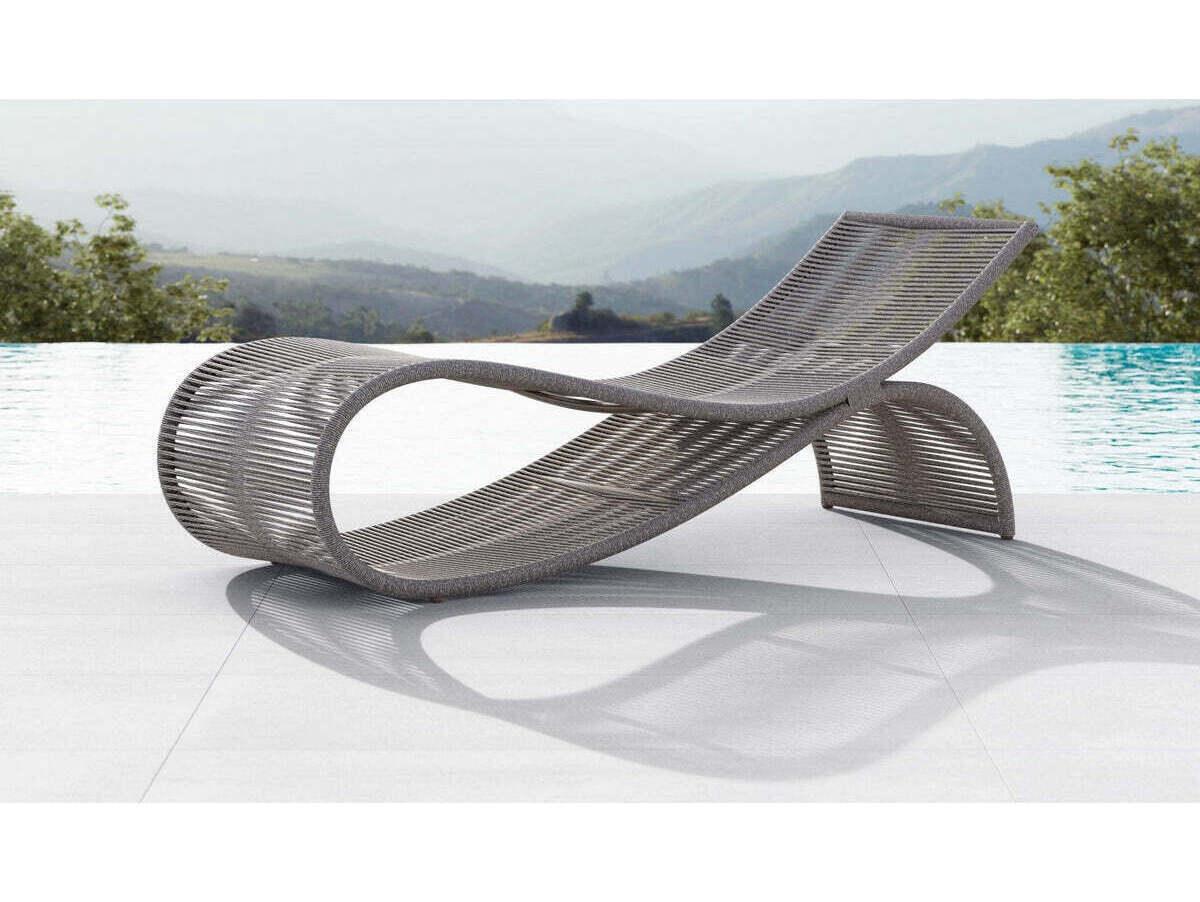 Azzurro Living Wave Aluminum Rope Chaise Lounge