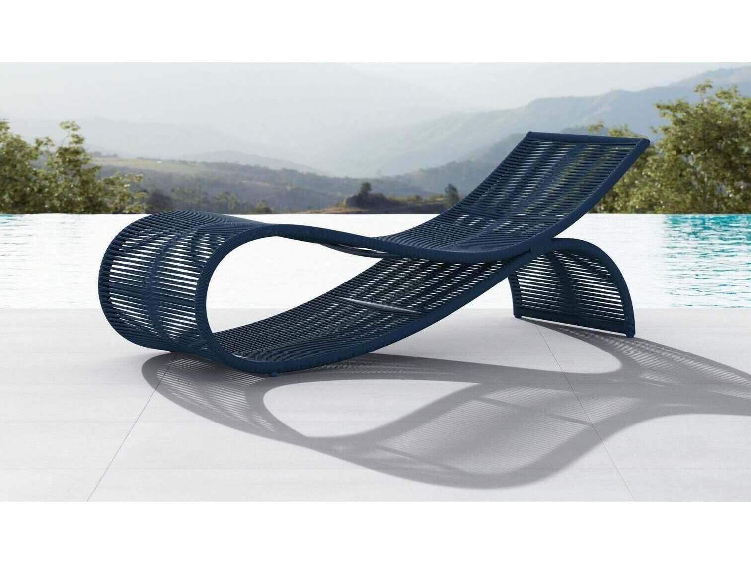Azzurro Living Wave Aluminum Rope Chaise Lounge