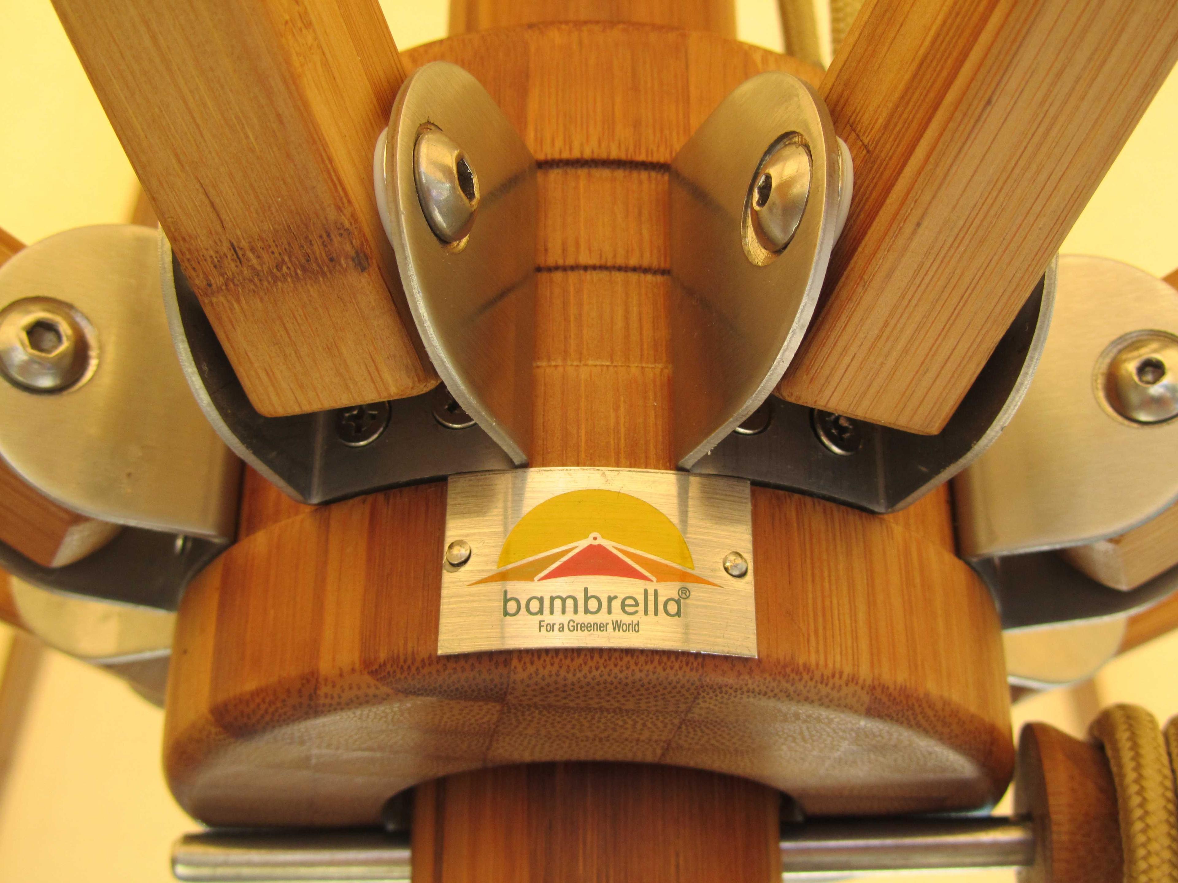 Bambrella Levante Wood 8.5 x 11.5 Foot Rectangular Pulley Lift Outdoor Patio Umbrella