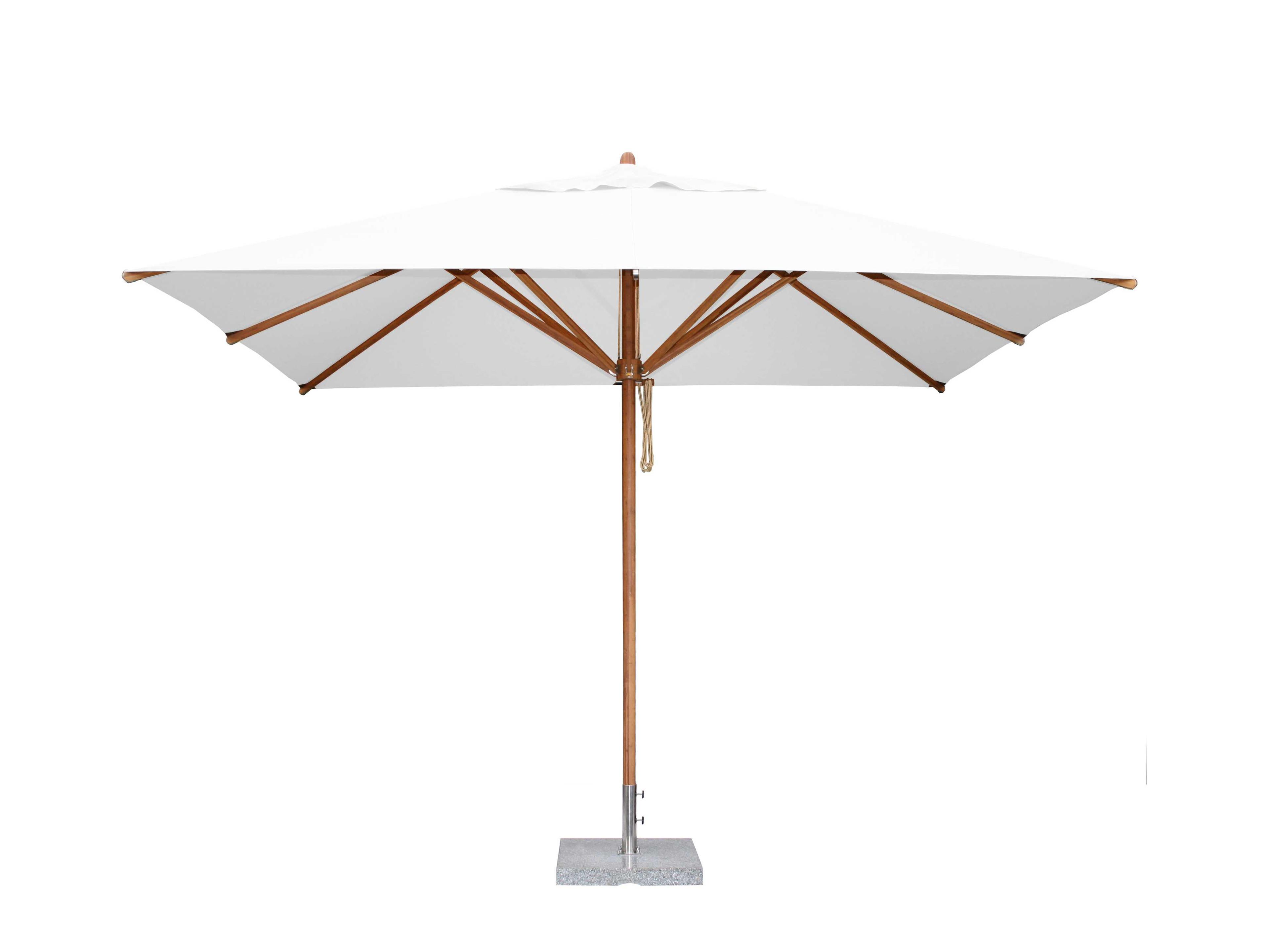 Bambrella Levante Wood 8.5 x 11.5 Foot Rectangular Pulley Lift Outdoor Patio Umbrella