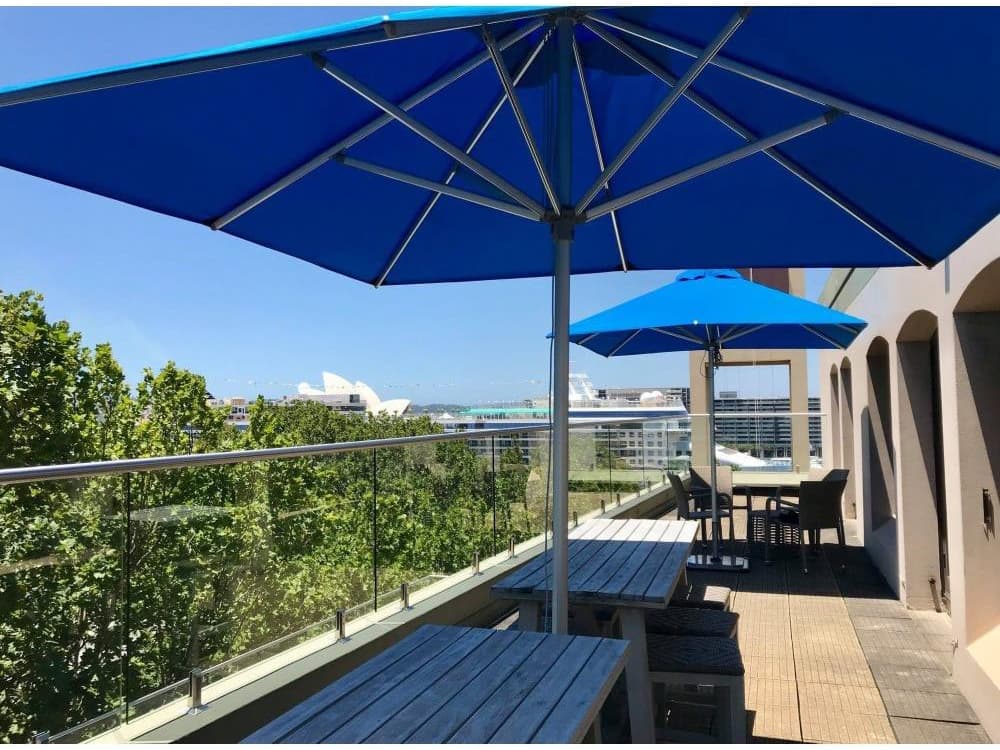 Bambrella Hurricane Aluminum 8.5 Foot Square Patio Market Umbrella