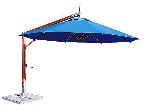 Bambrella Sirocco 10 Foot Round Sidewind Crank Lift Manual Tilt Cantilever Patio Umbrella