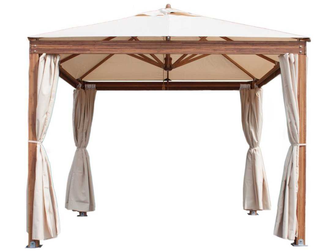 Bambrella Alize 10 Foot Square Bamboo Pavilion with Drapes