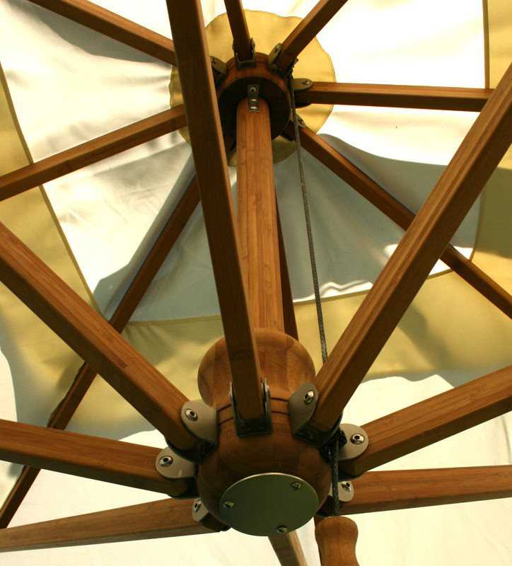 Bambrella Levante Sidewind 10 Foot Square Crank Lift Manual Tilt Cantilever Outdoor Patio Umbrella