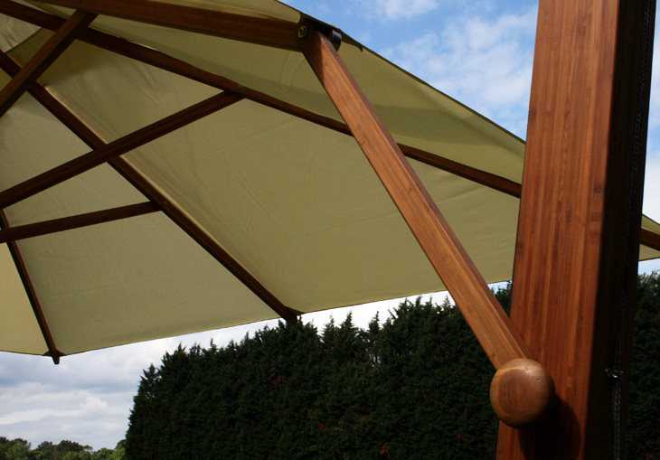 Bambrella Levante Sidewind 10 Foot Square Crank Lift Manual Tilt Cantilever Outdoor Patio Umbrella