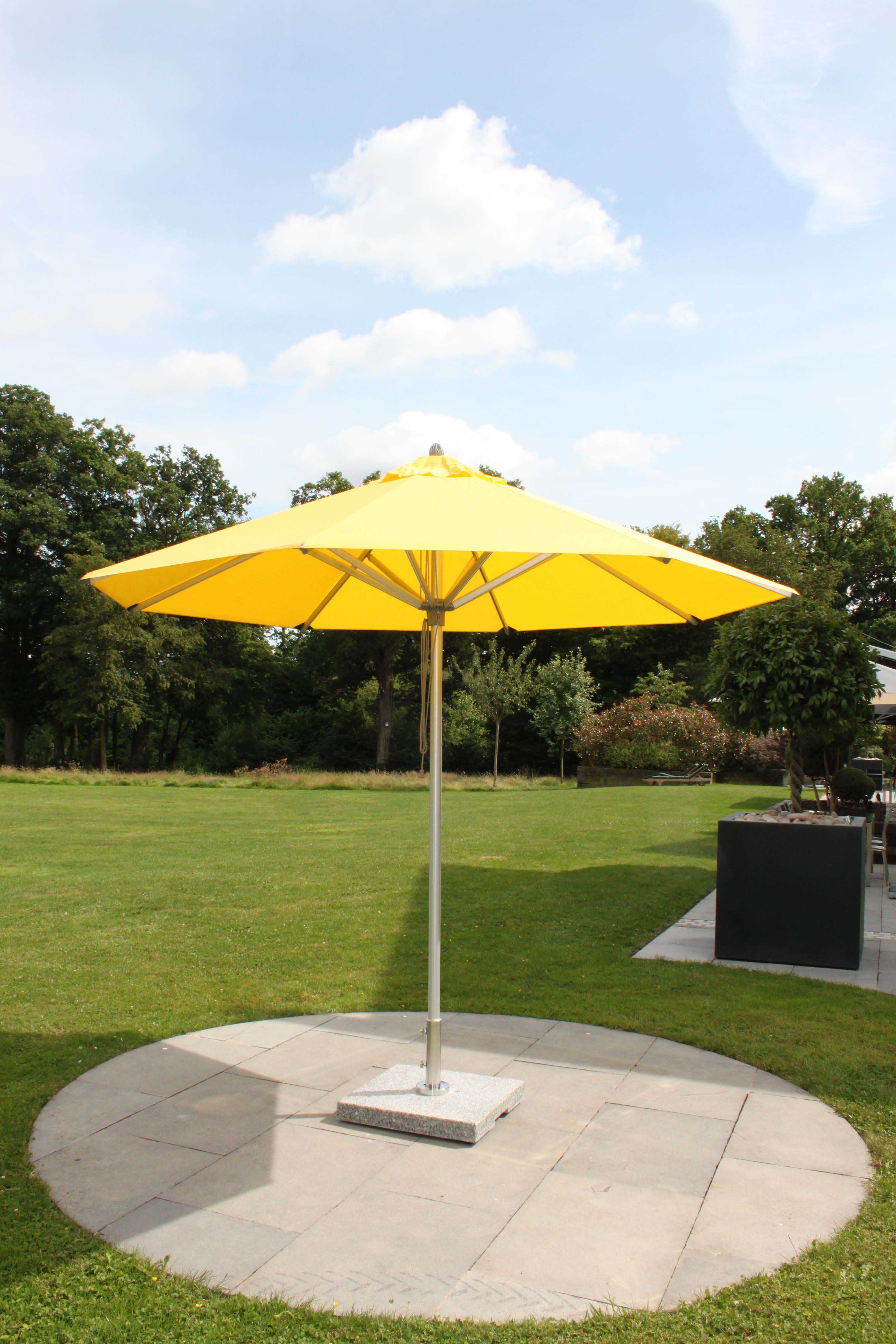 Bambrella Hurricane Aluminum 13 Foot Round Pulley Lift Patio Umbrella