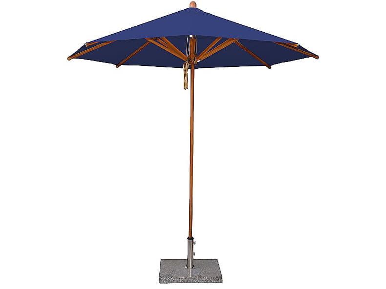 Bambrella Wood Levante 13 Foot Round Pulley Lift Outdoor Umbrella