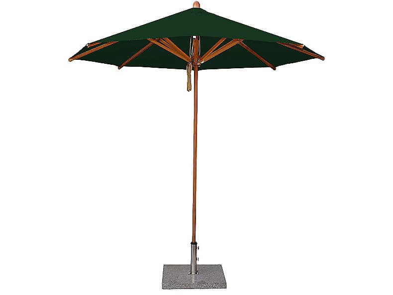 Bambrella Wood Levante 13 Foot Round Pulley Lift Outdoor Umbrella