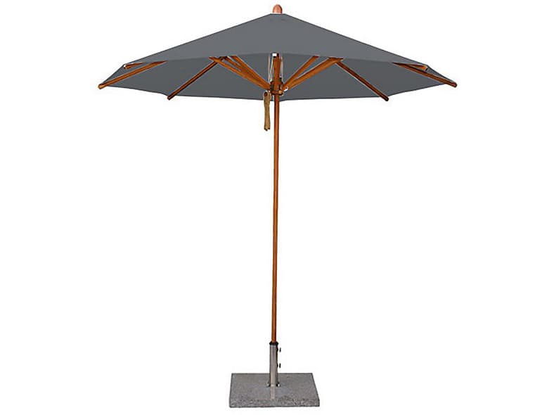 Bambrella Wood Levante 13 Foot Round Pulley Lift Outdoor Umbrella