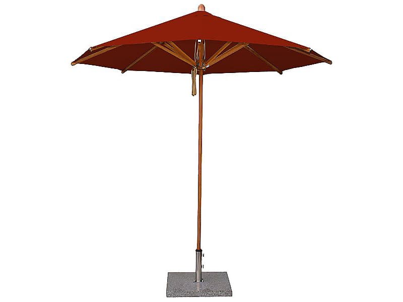 Bambrella Wood Levante 13 Foot Round Pulley Lift Outdoor Umbrella