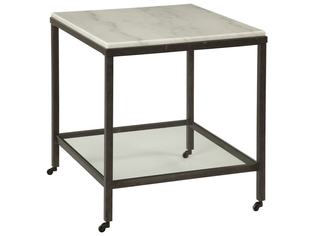 Bassett Mirror Whitman Square Bronze Marble End Table