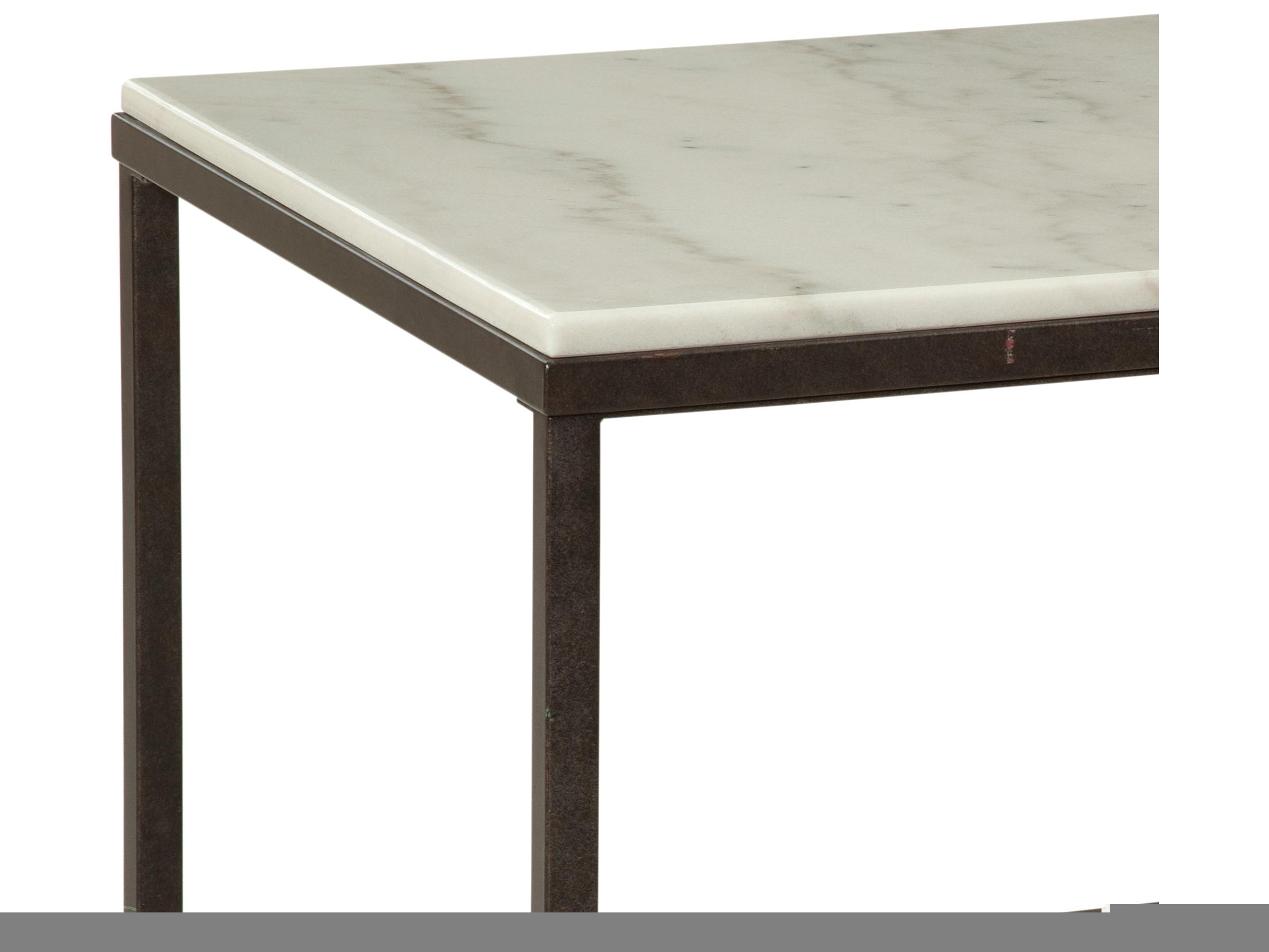 Bassett Mirror Whitman Square Bronze Marble End Table