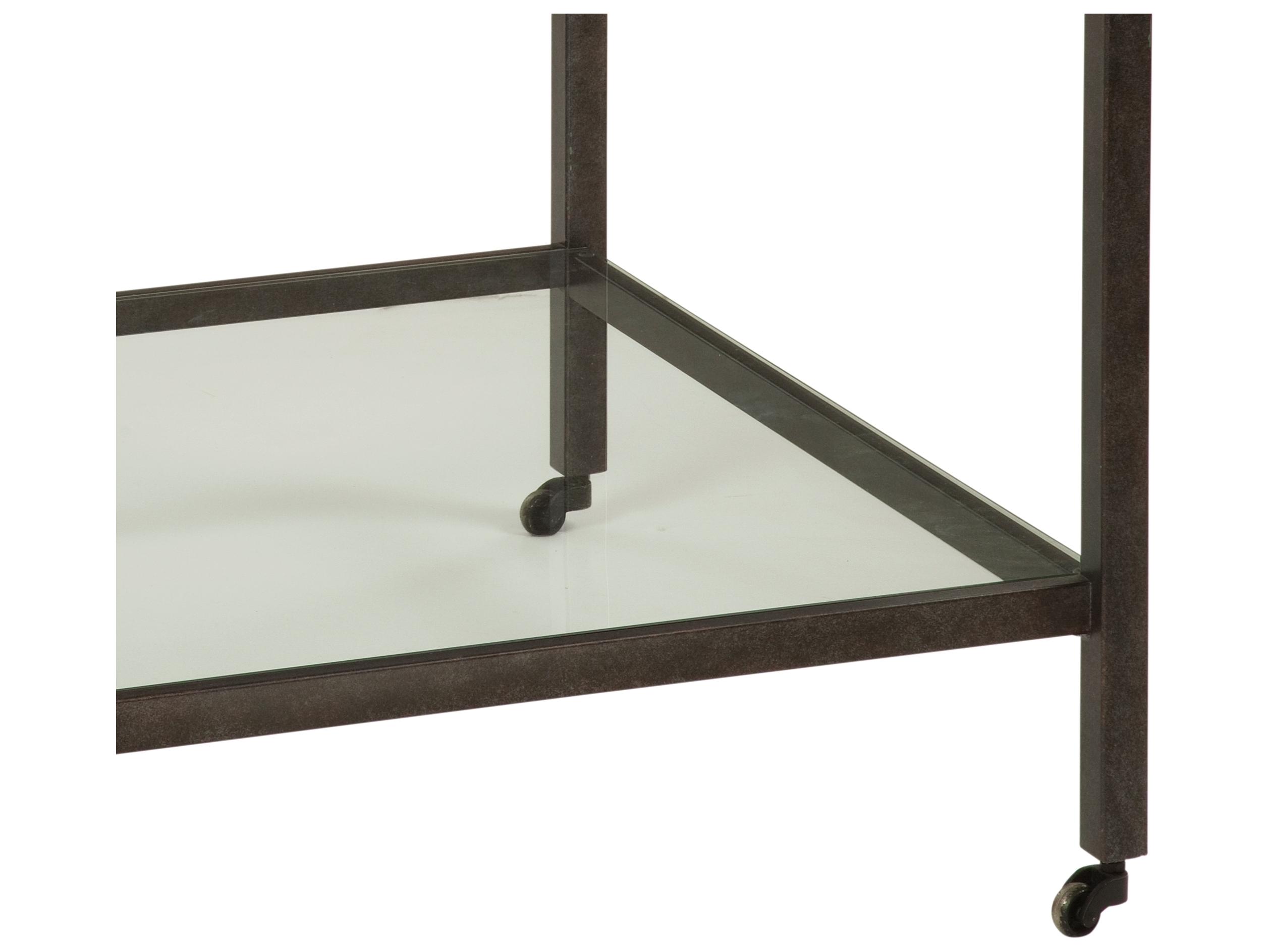 Bassett Mirror Whitman Square Bronze Marble End Table