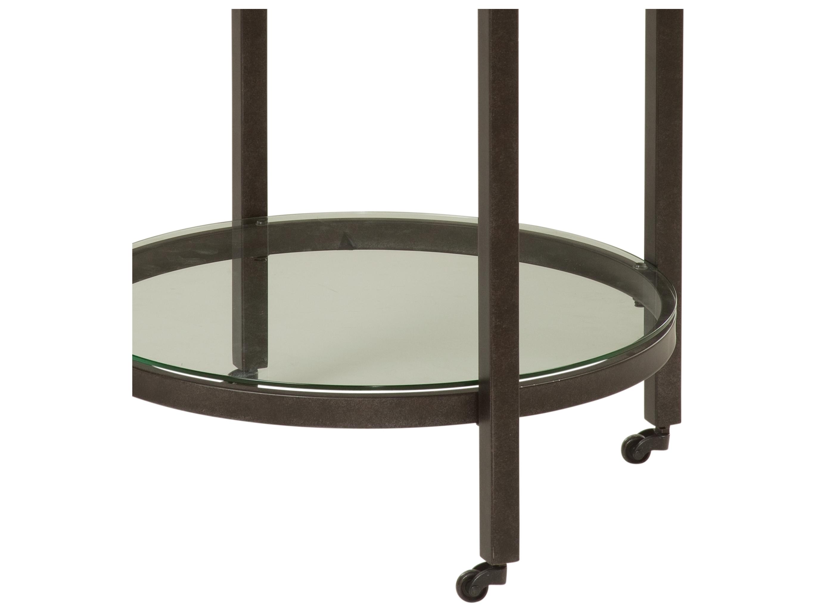 Bassett Mirror Whitman Round Bronze Marble End Table
