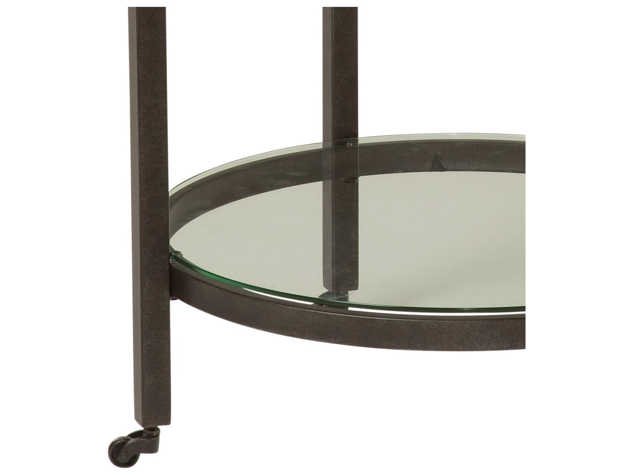 Bassett Mirror Whitman Round Bronze Marble End Table