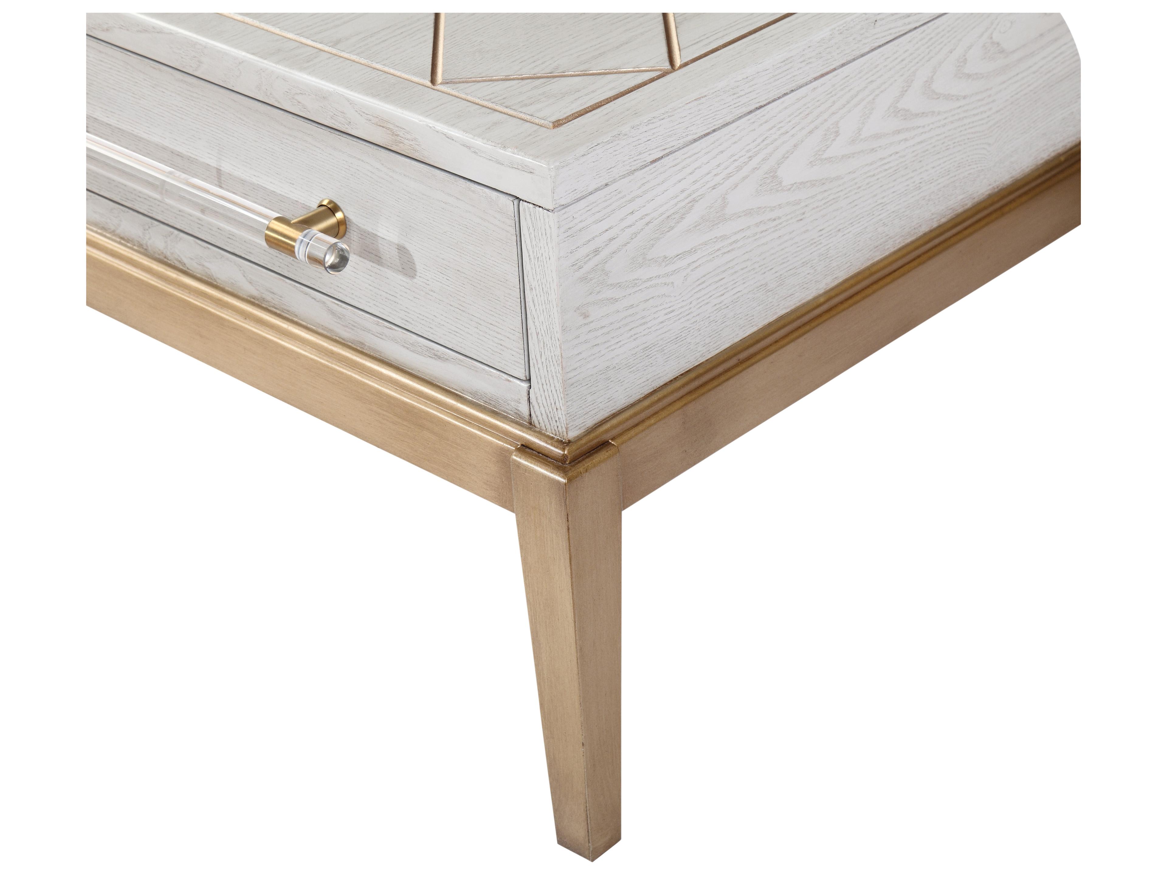 Bassett Mirror Rectangular Wood Soft Graphite Cocktail Table