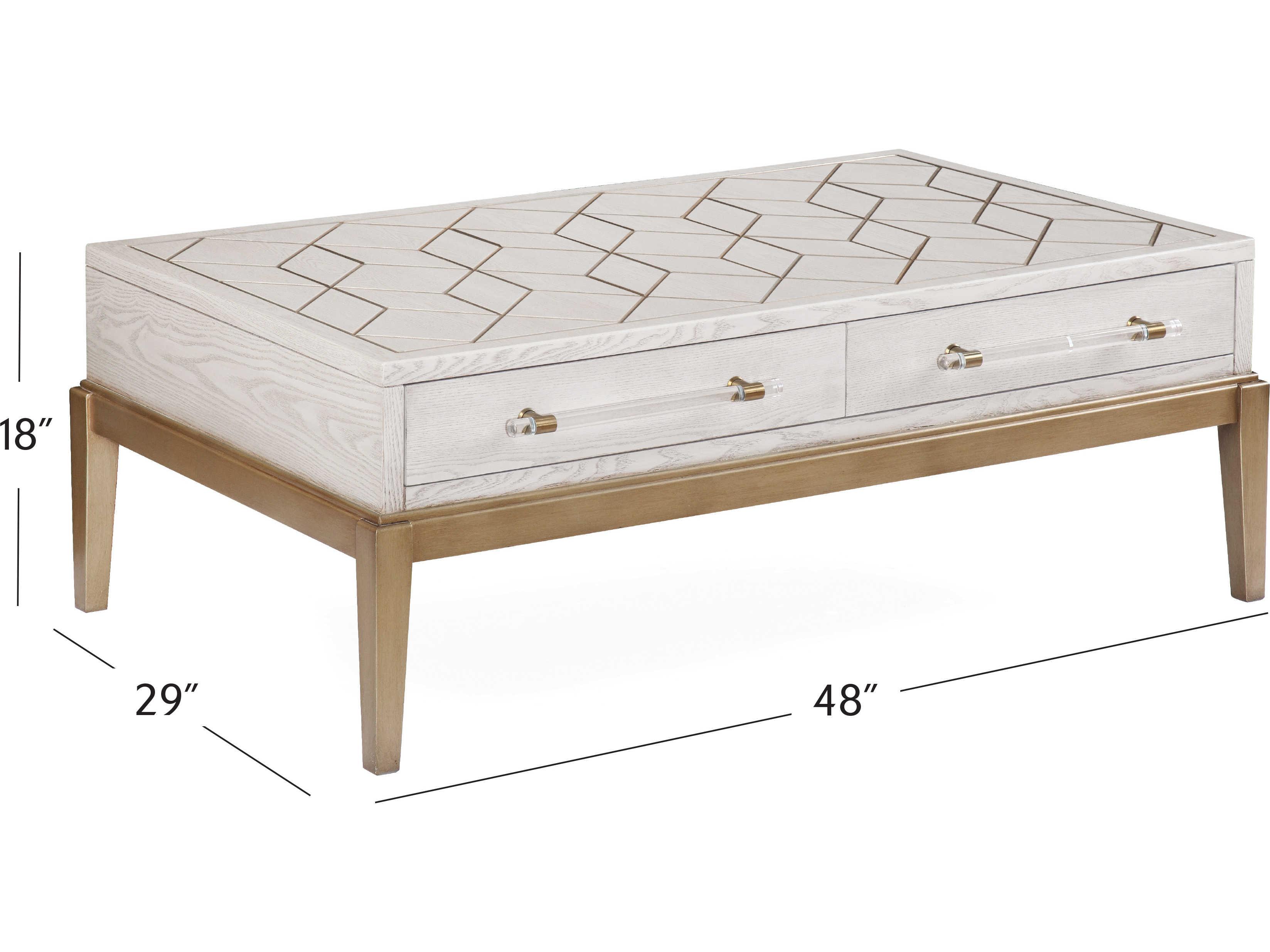 Bassett Mirror Rectangular Wood Soft Graphite Cocktail Table