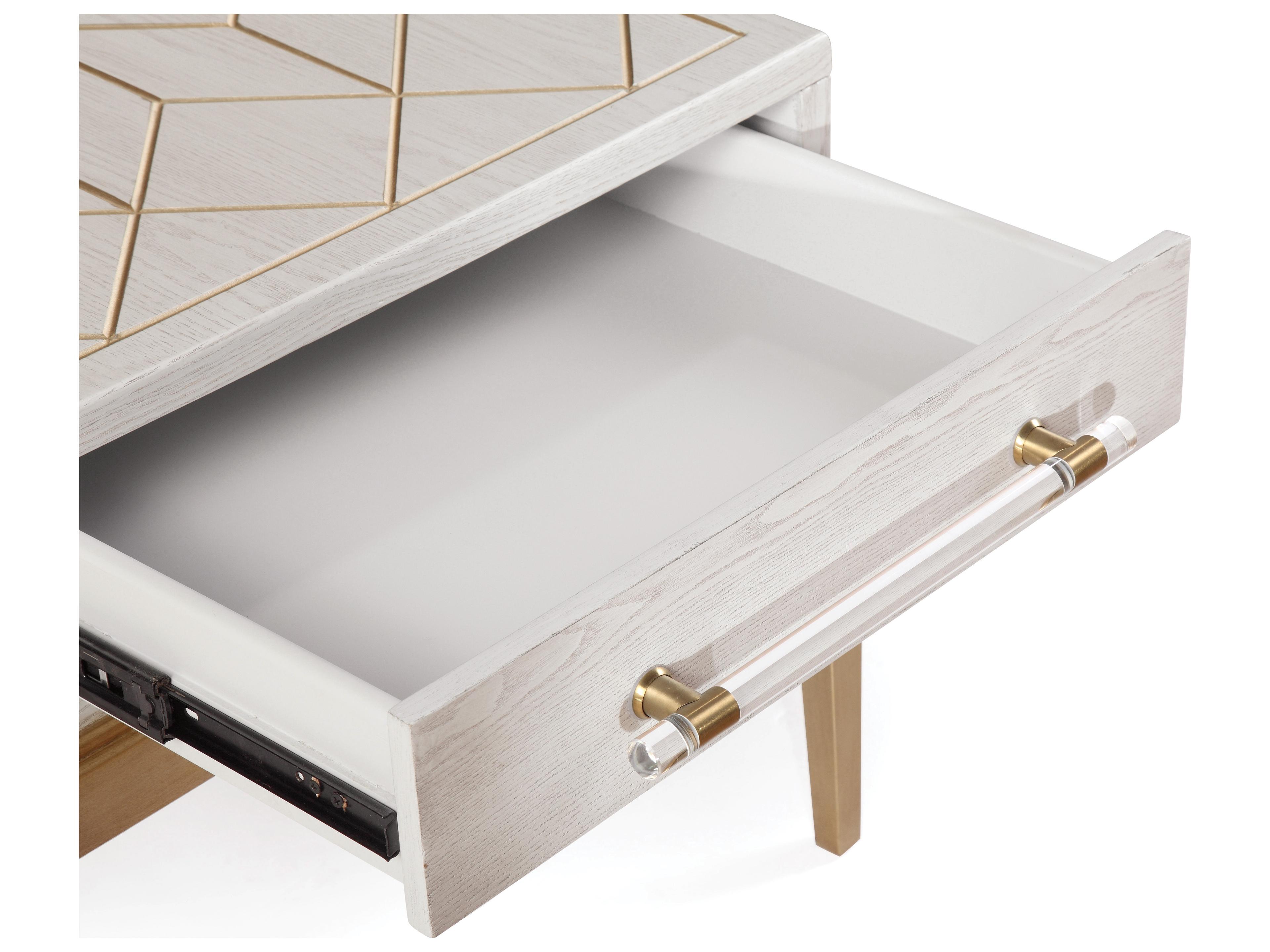 Bassett Mirror Rectangular Wood Soft Graphite End Table