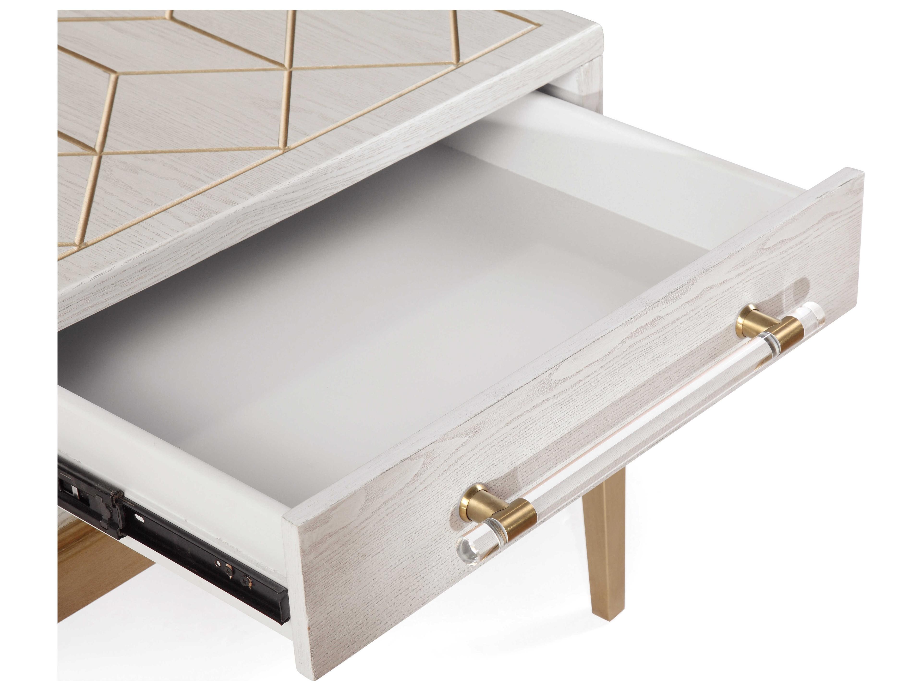 Bassett Mirror Rectangular Wood Soft Graphite End Table