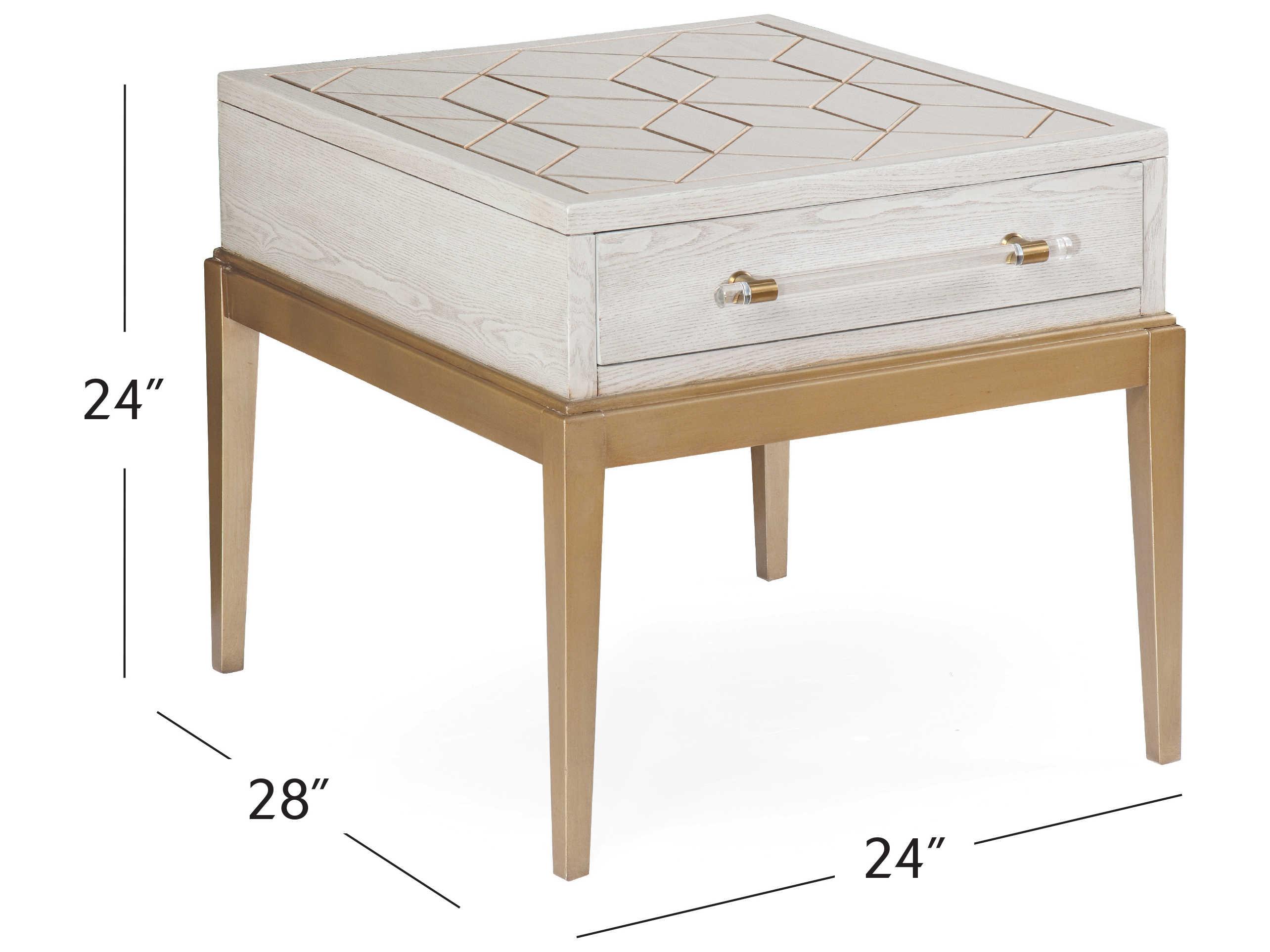 Bassett Mirror Rectangular Wood Soft Graphite End Table