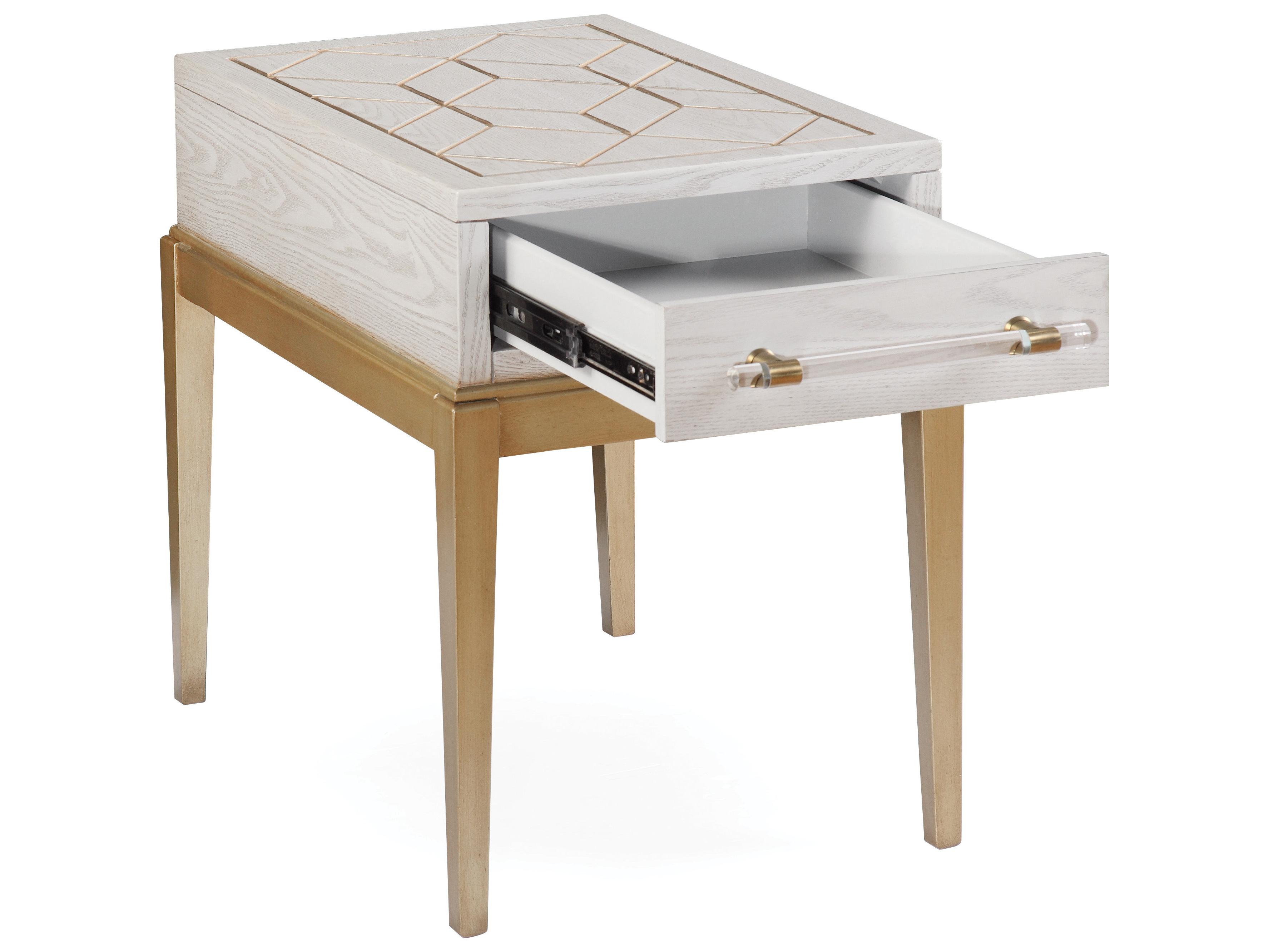 Bassett Mirror Rectangular Wood Soft Graphite End Table