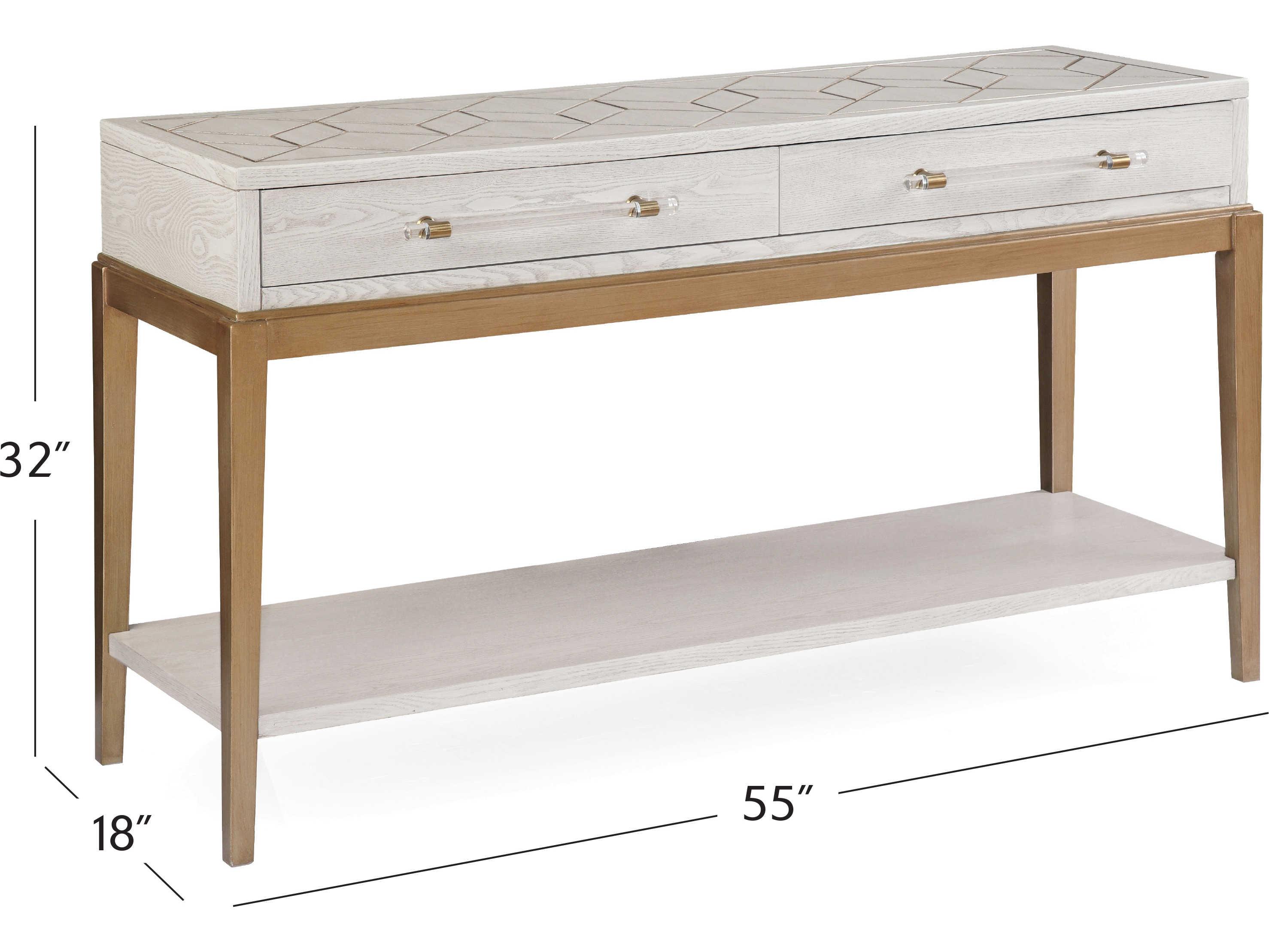 Bassett Mirror Rectangular Wood Soft Graphite Consolee Table