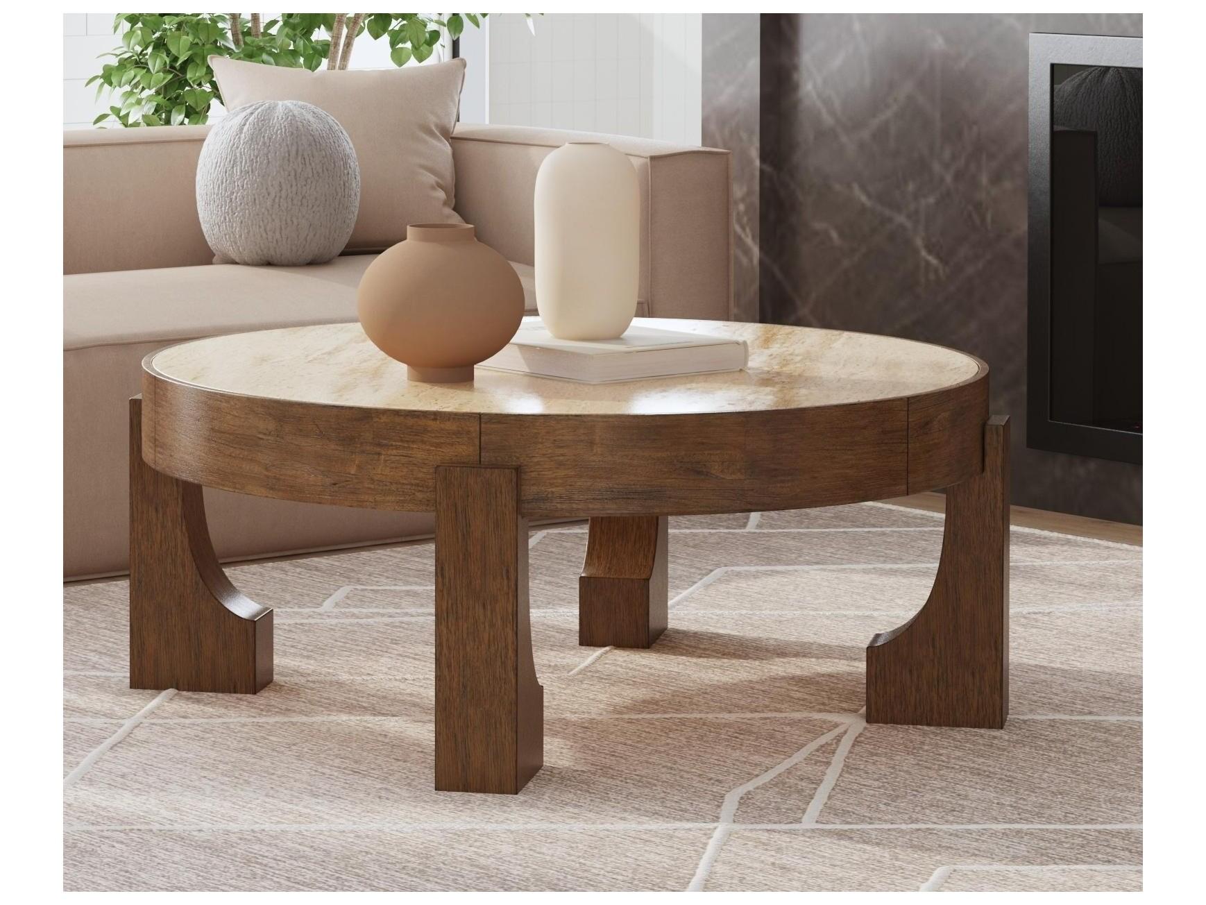 Bassett Mirror Canyon Round Wood Coffee Table