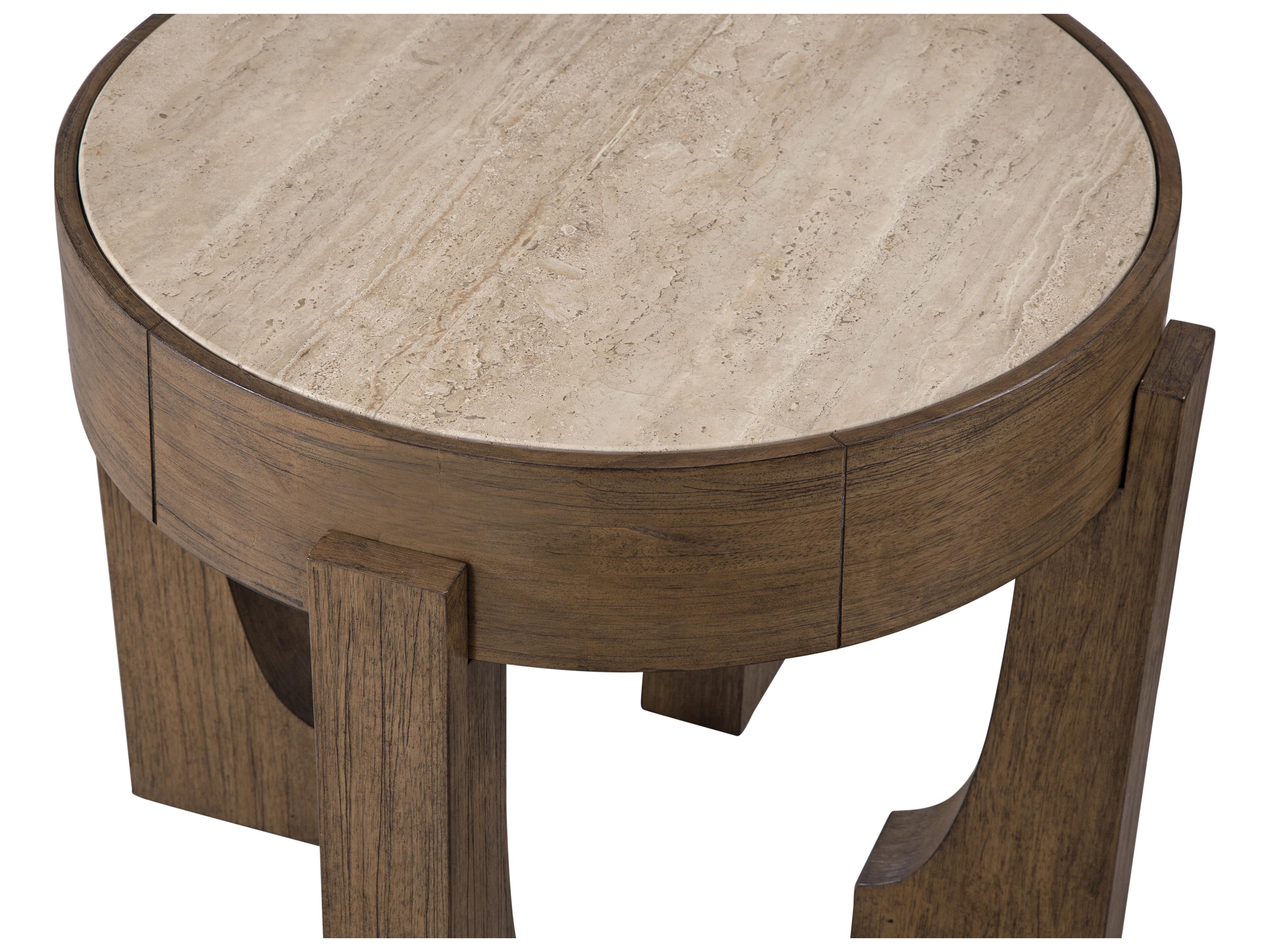 Bassett Mirror Canyon Round Wood End Table
