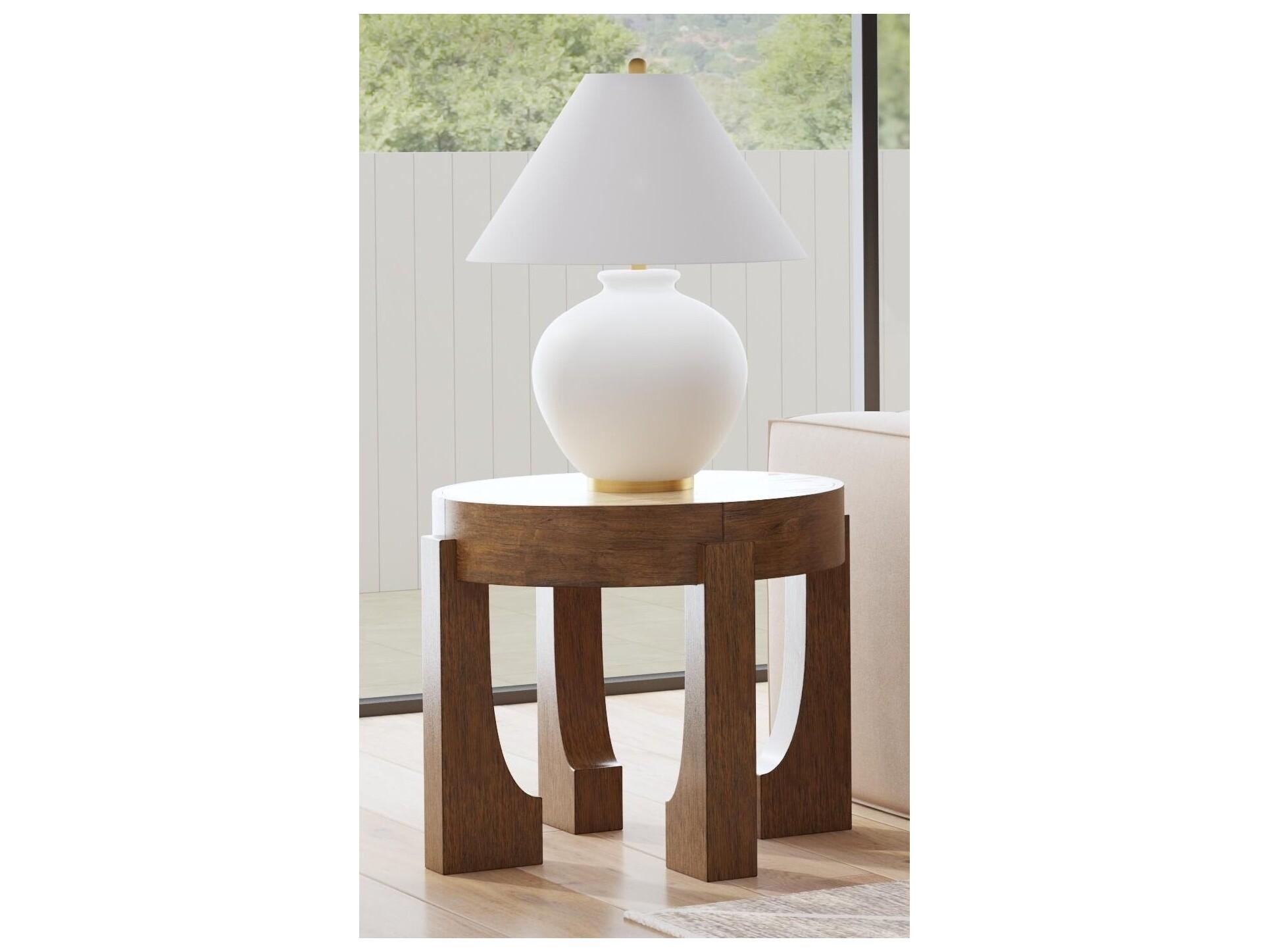 Bassett Mirror Canyon Round Wood End Table
