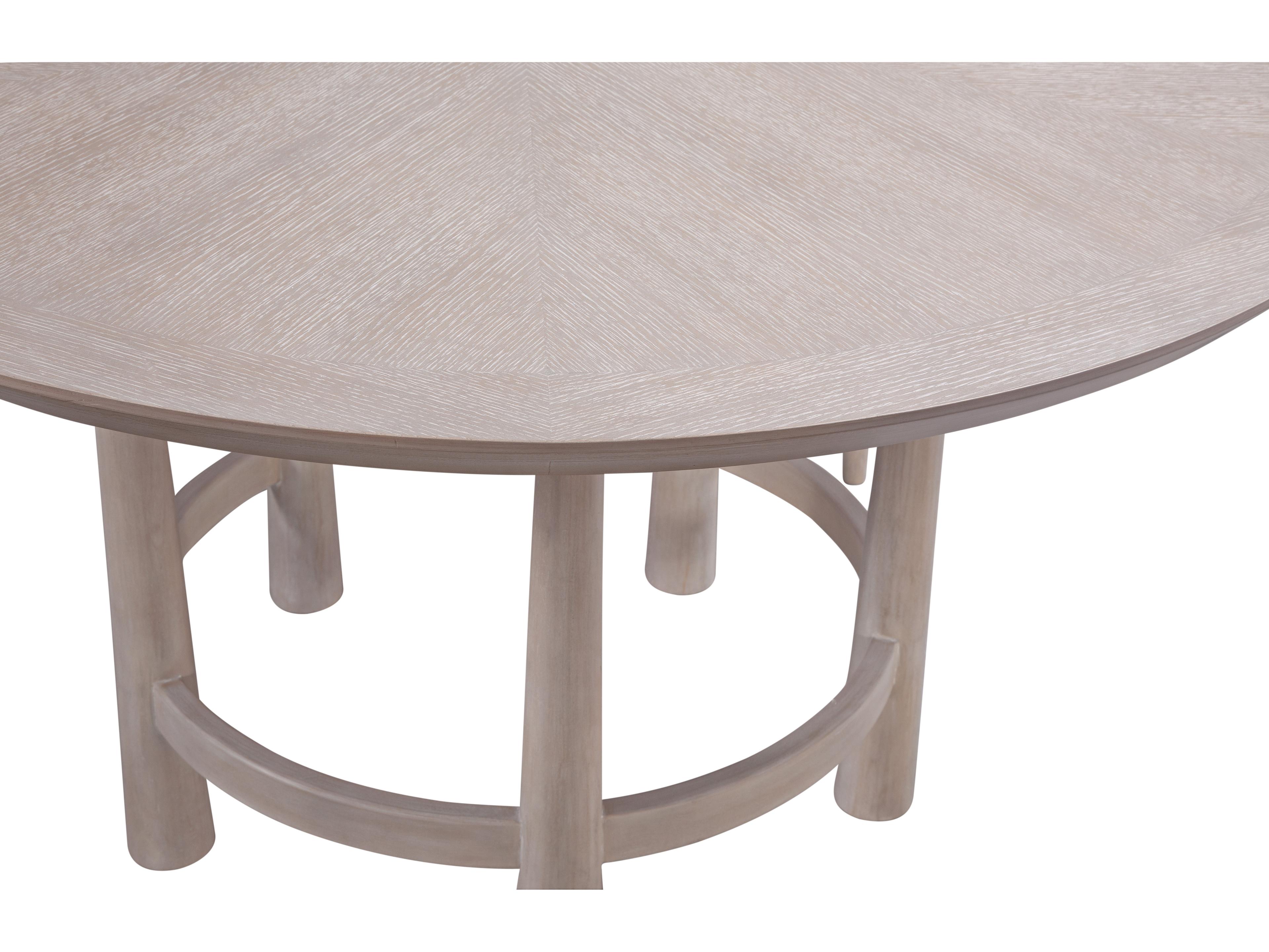 Bassett Mirror Horizons Round Wood Cerused White Oak Dining Table