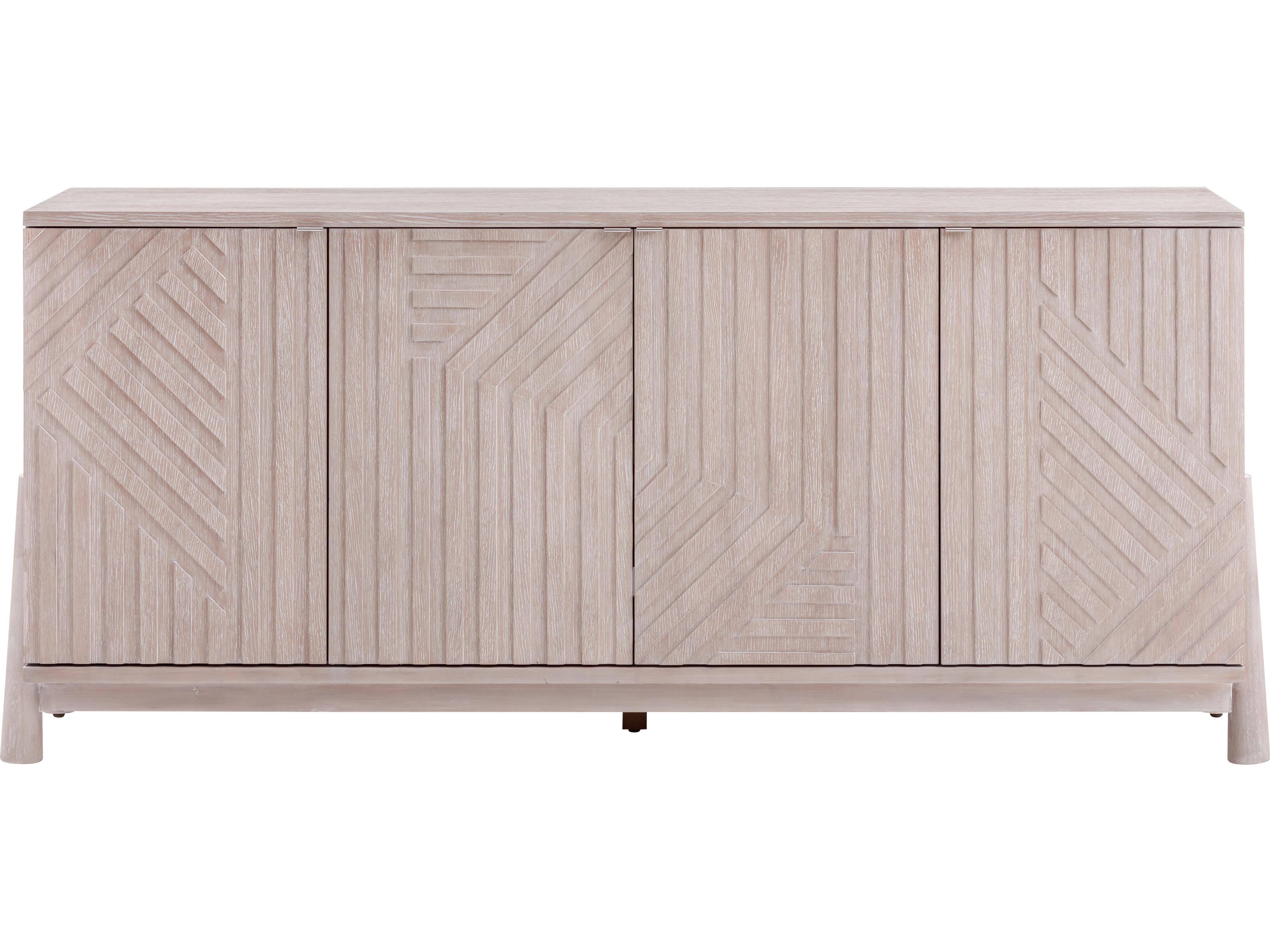 Bassett Mirror 74" Oak Wood White Horizons Sideboard