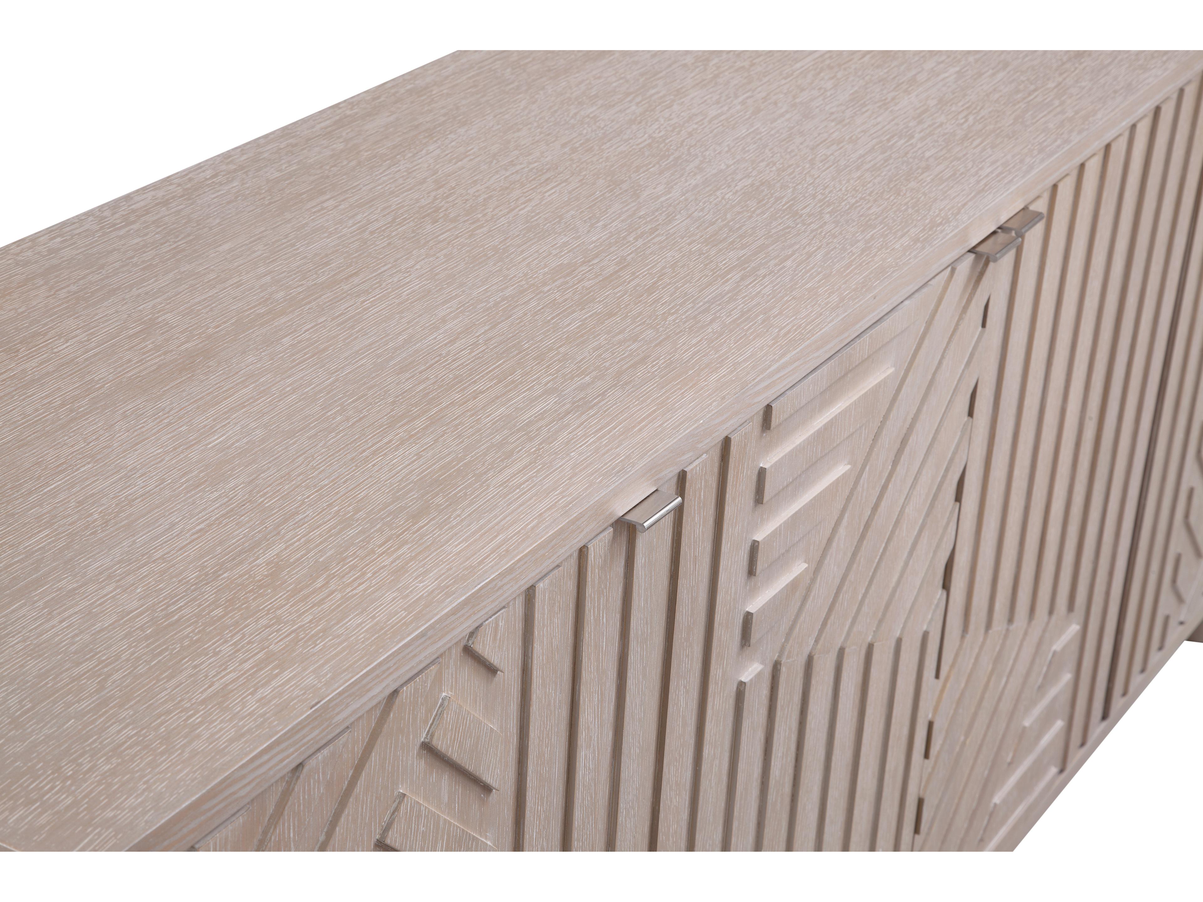 Bassett Mirror 74" Oak Wood White Horizons Sideboard