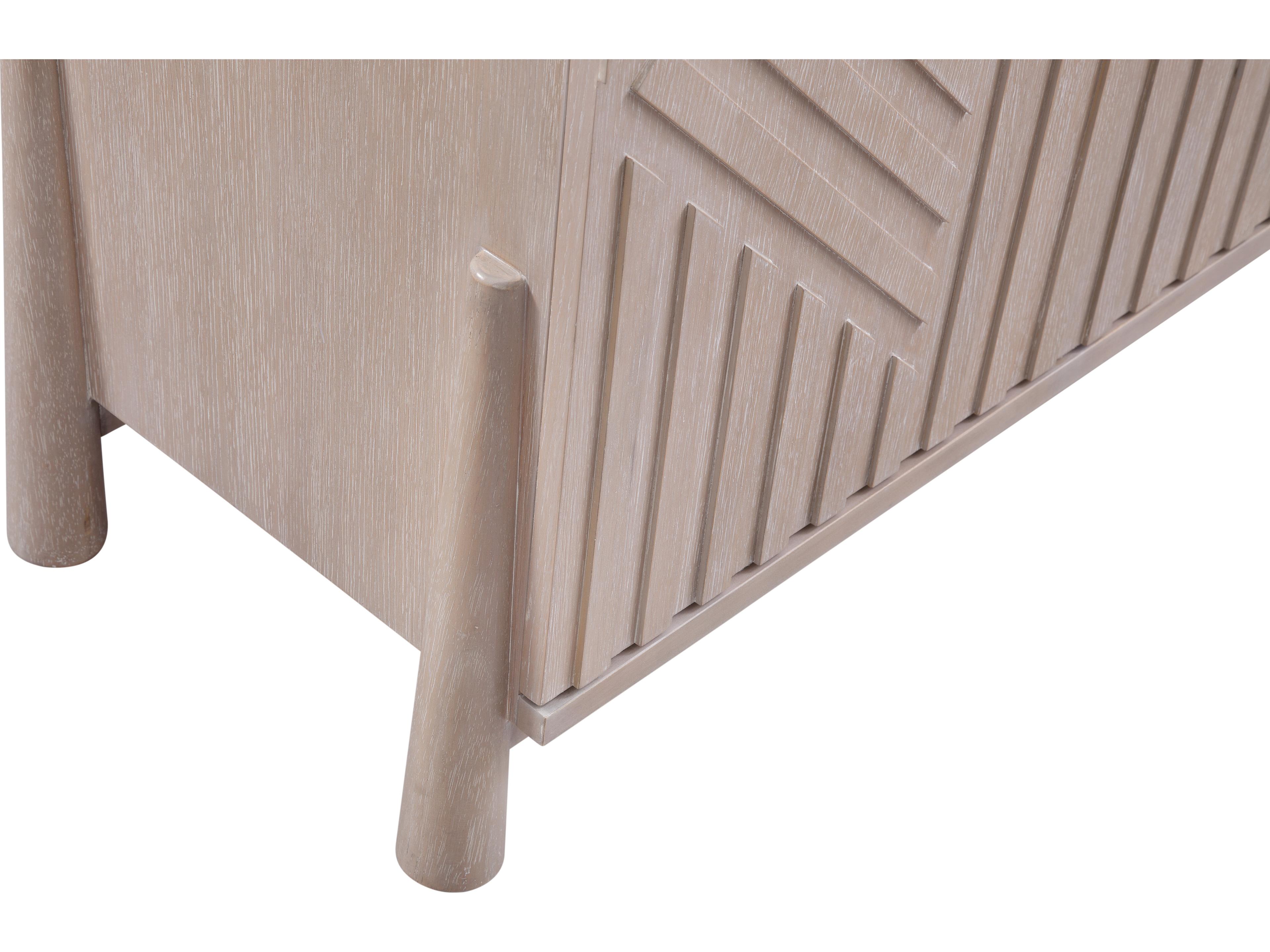 Bassett Mirror 74" Oak Wood White Horizons Sideboard