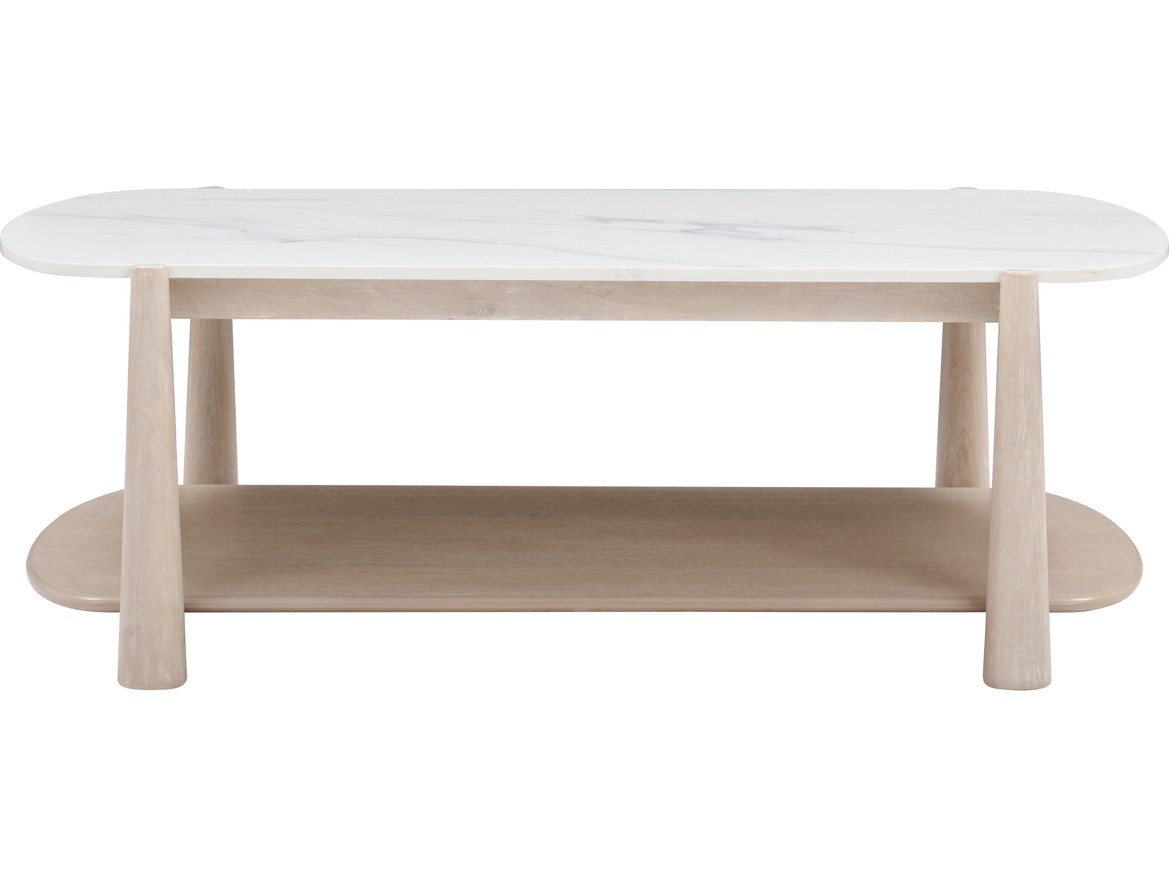 Bassett Mirror Horizons Oval Faux Marble Coffee Table