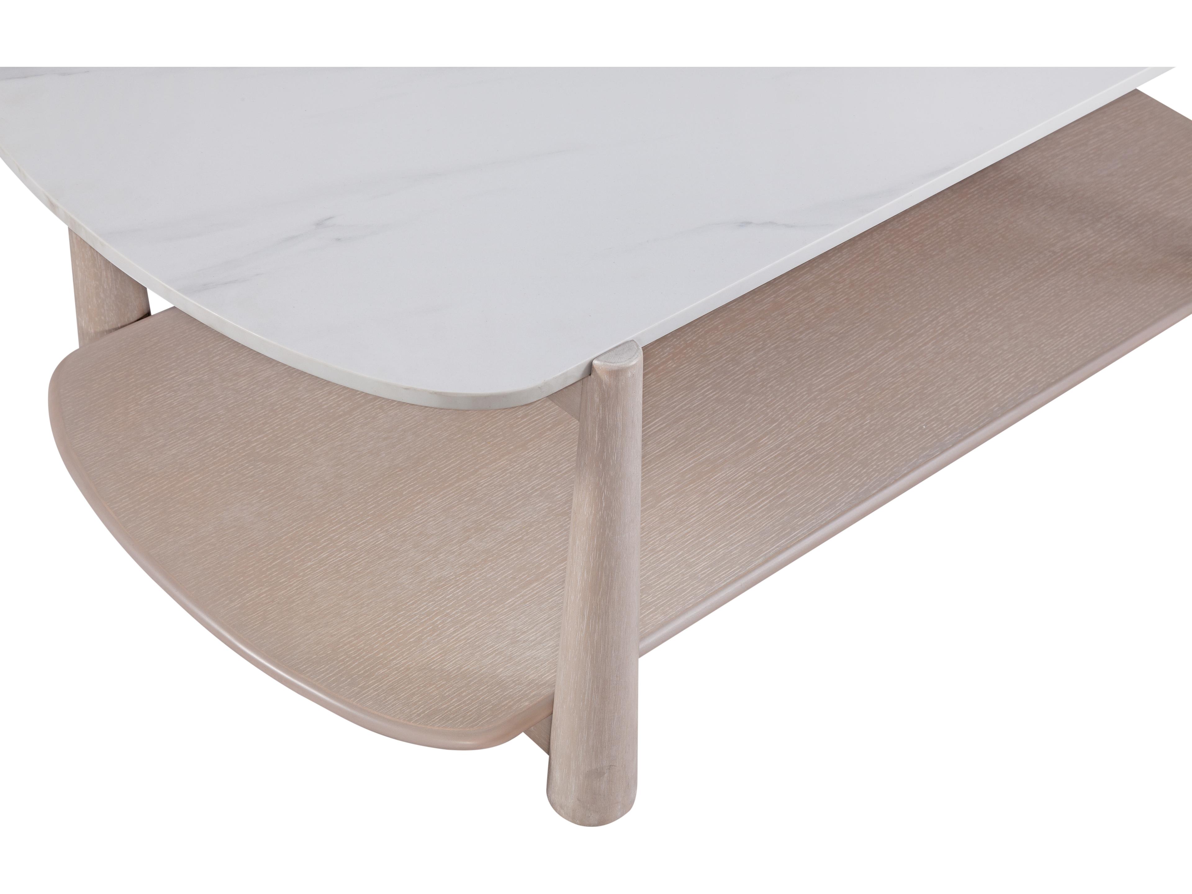 Bassett Mirror Horizons Oval Faux Marble Coffee Table