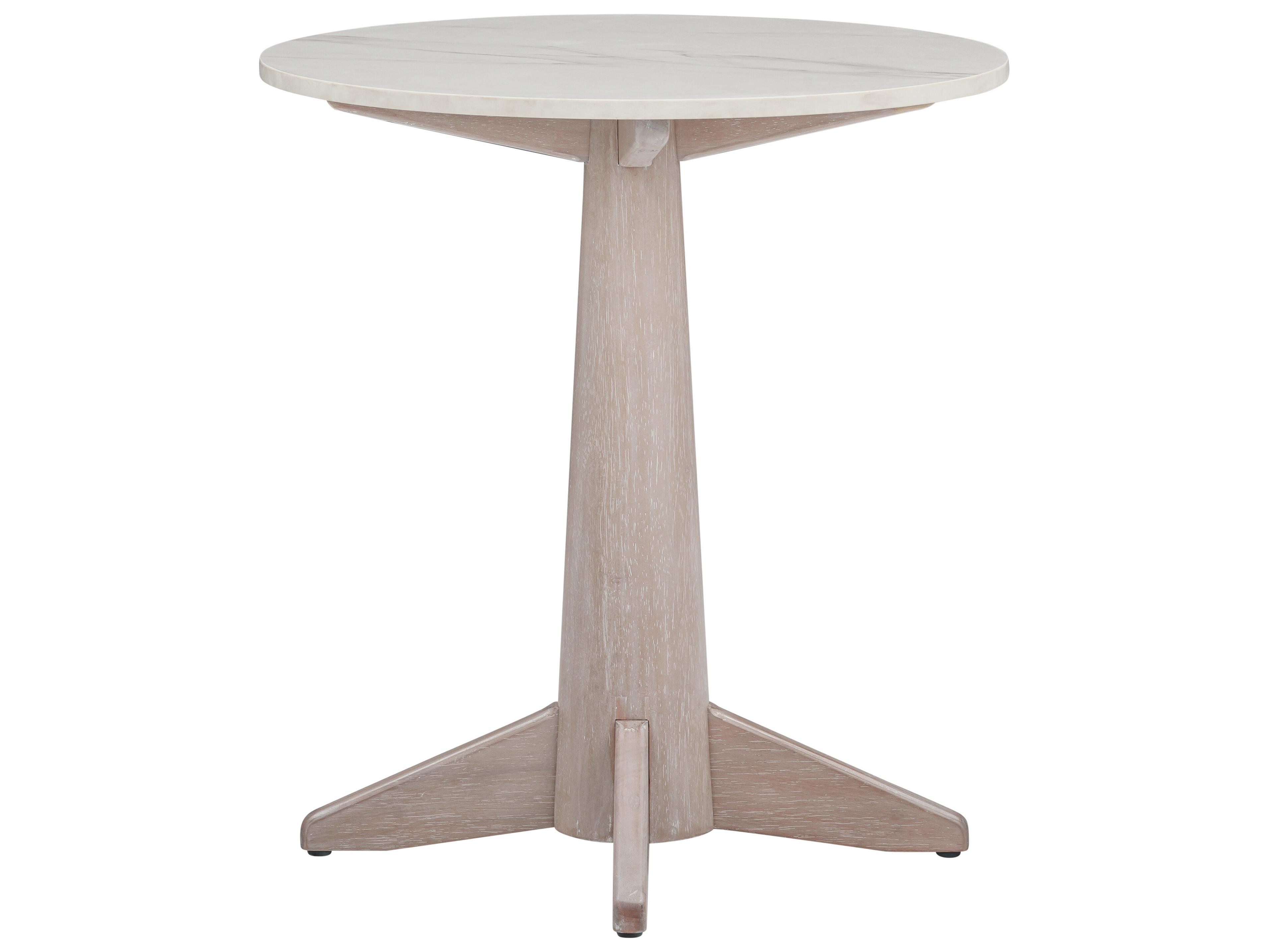 Bassett Mirror Horizons Round Marble End Table