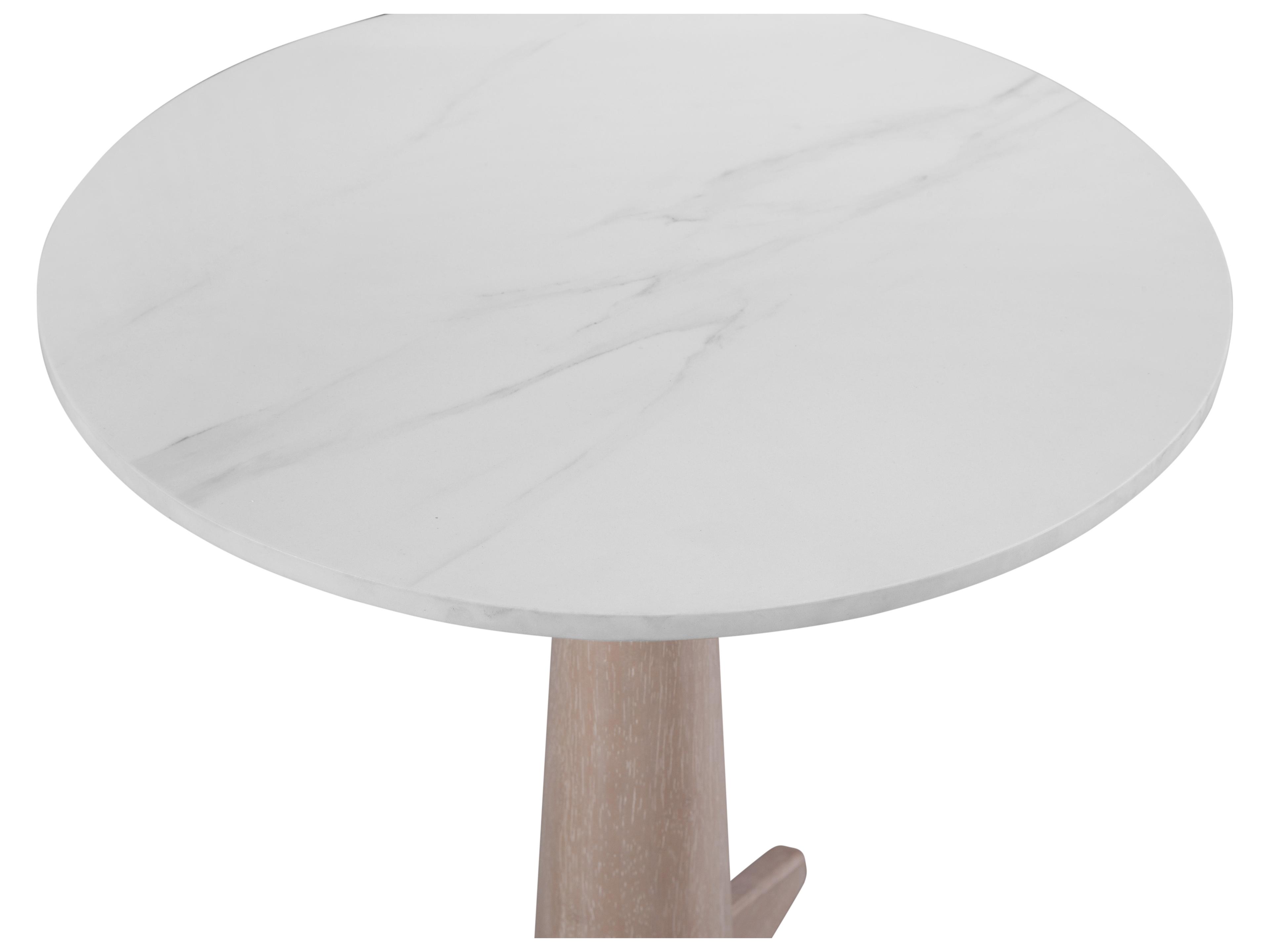 Bassett Mirror Horizons Round Marble End Table
