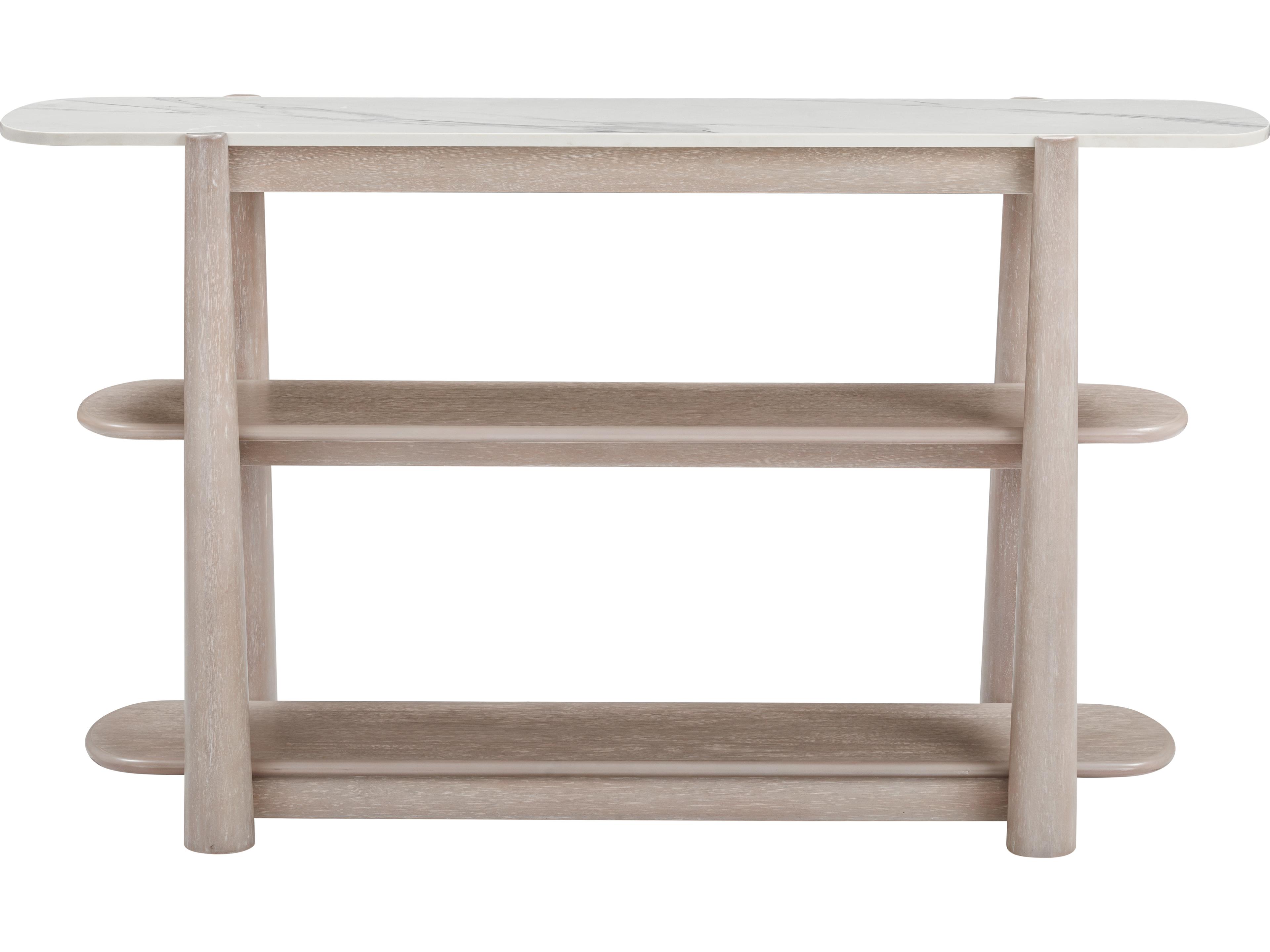 Bassett Mirror Horizons Oval Marble Console Table