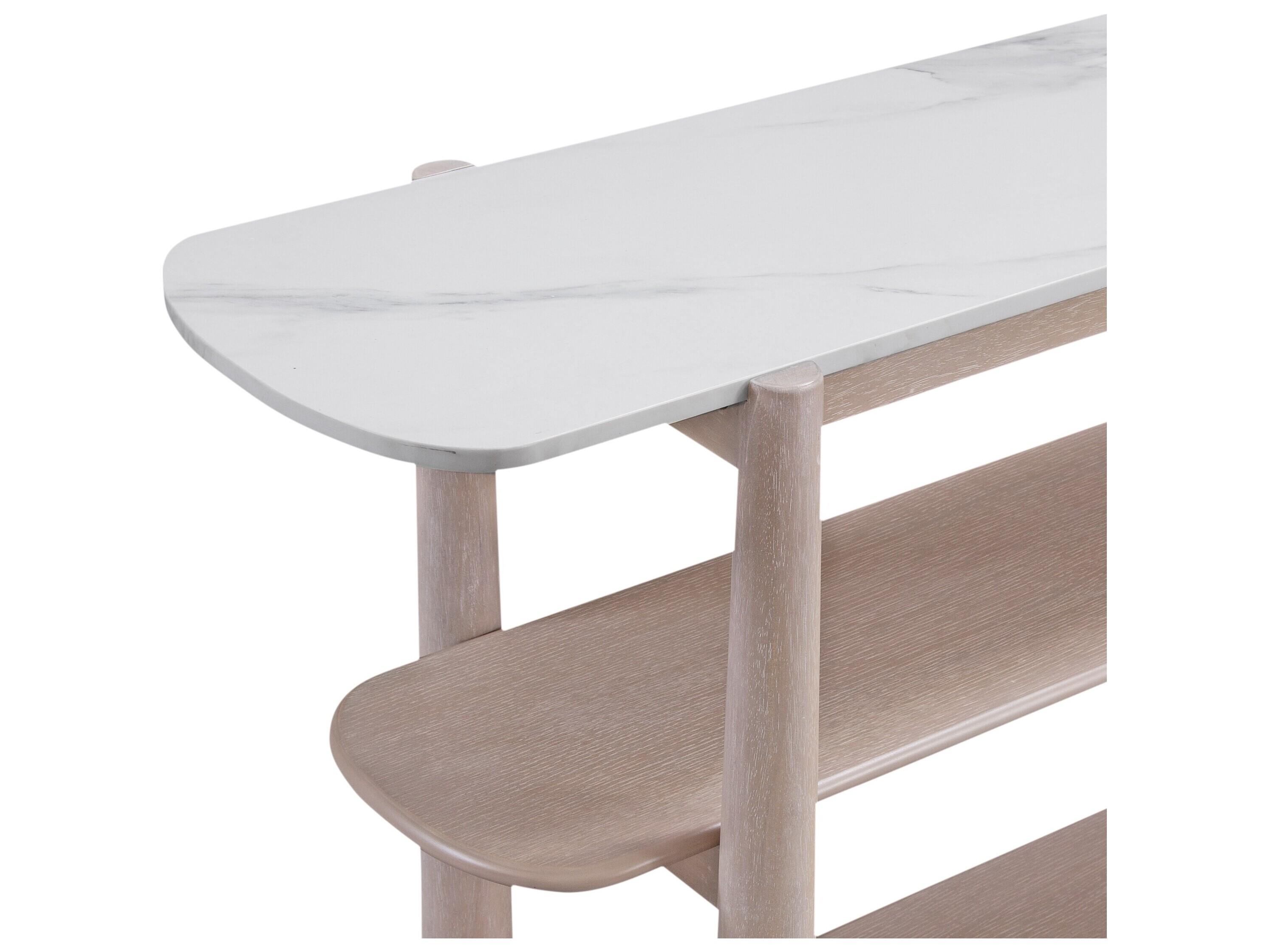 Bassett Mirror Horizons Oval Marble Console Table