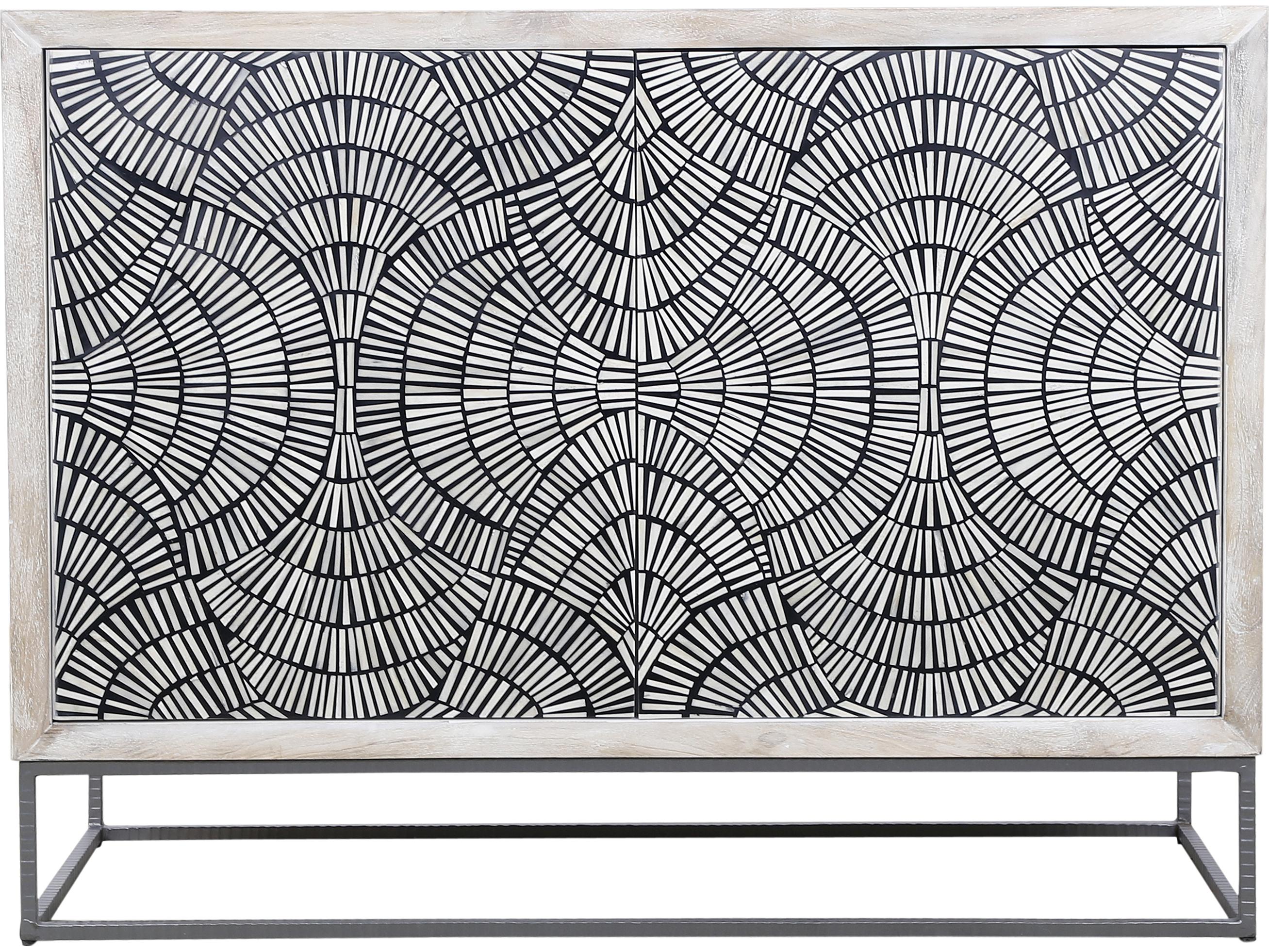 Bassett Mirror Mango Wood White Magnolia Bar Cabinet