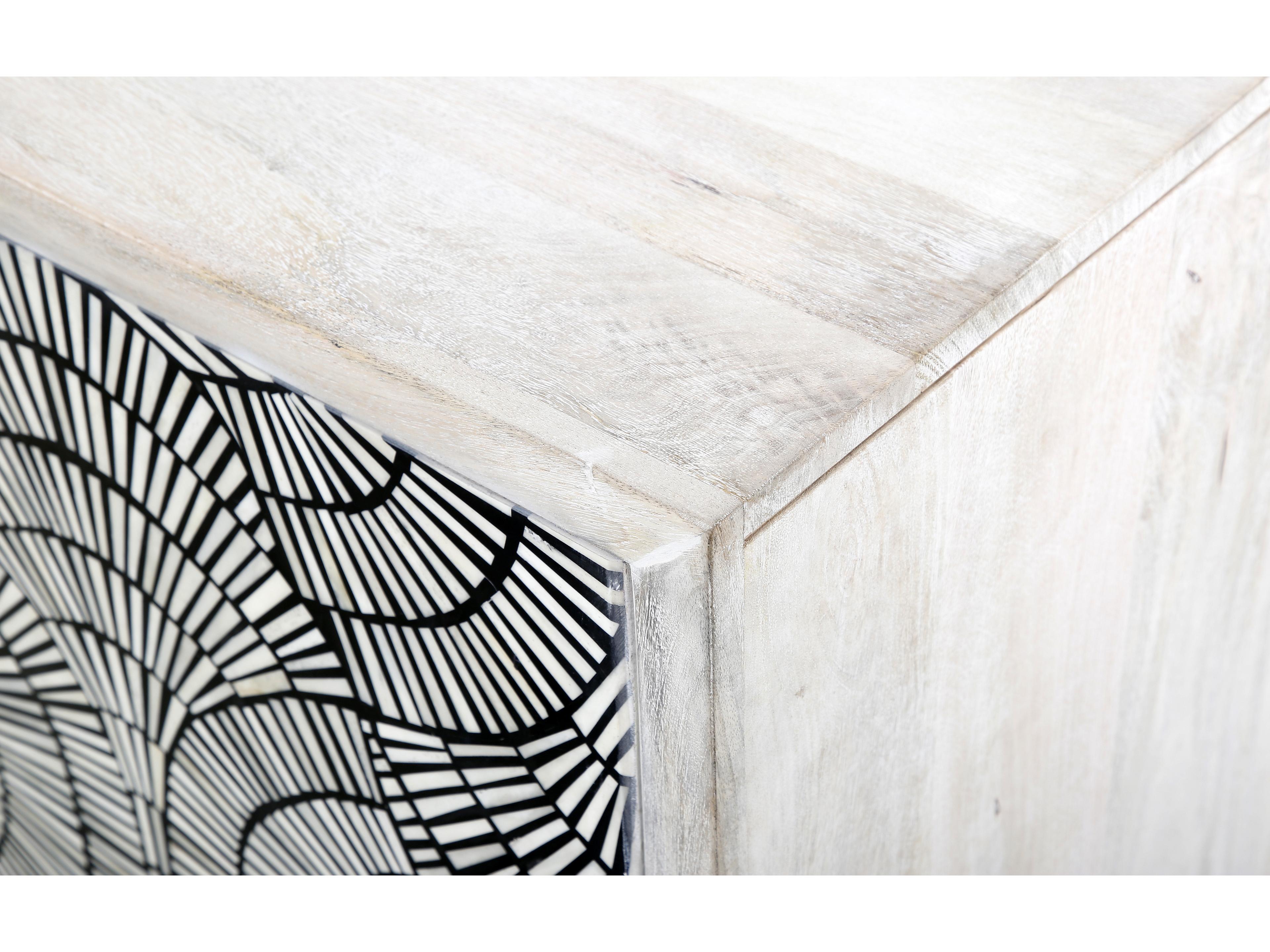 Bassett Mirror Mango Wood White Magnolia Bar Cabinet